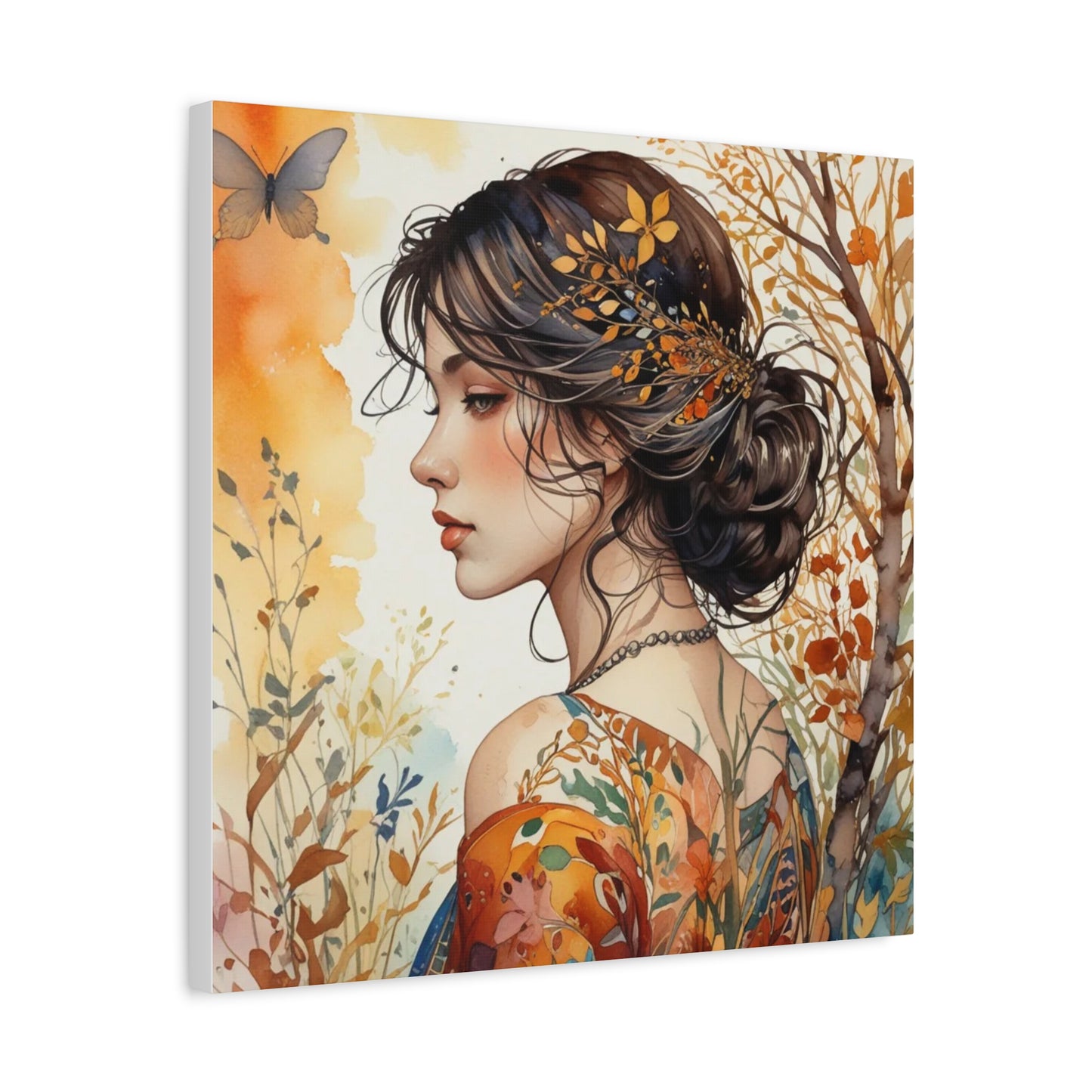 Girl with Leaves in Her Hair Abstract Art