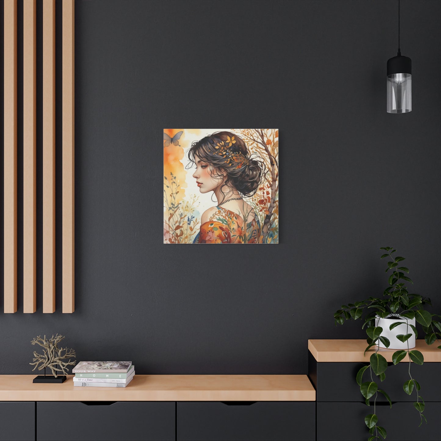 Girl with Leaves in Her Hair Abstract Art