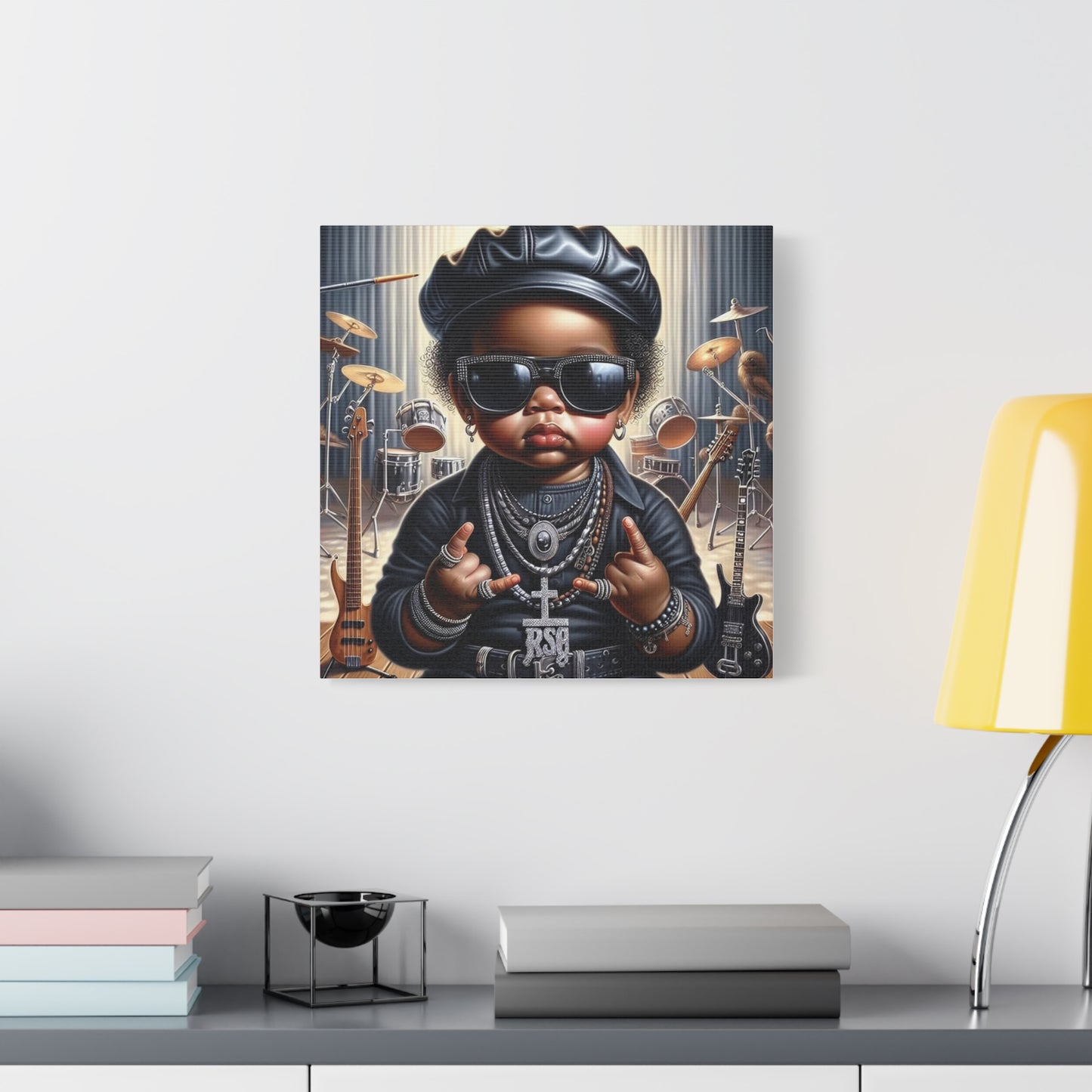 Cool Little Boy Black Canvas Art