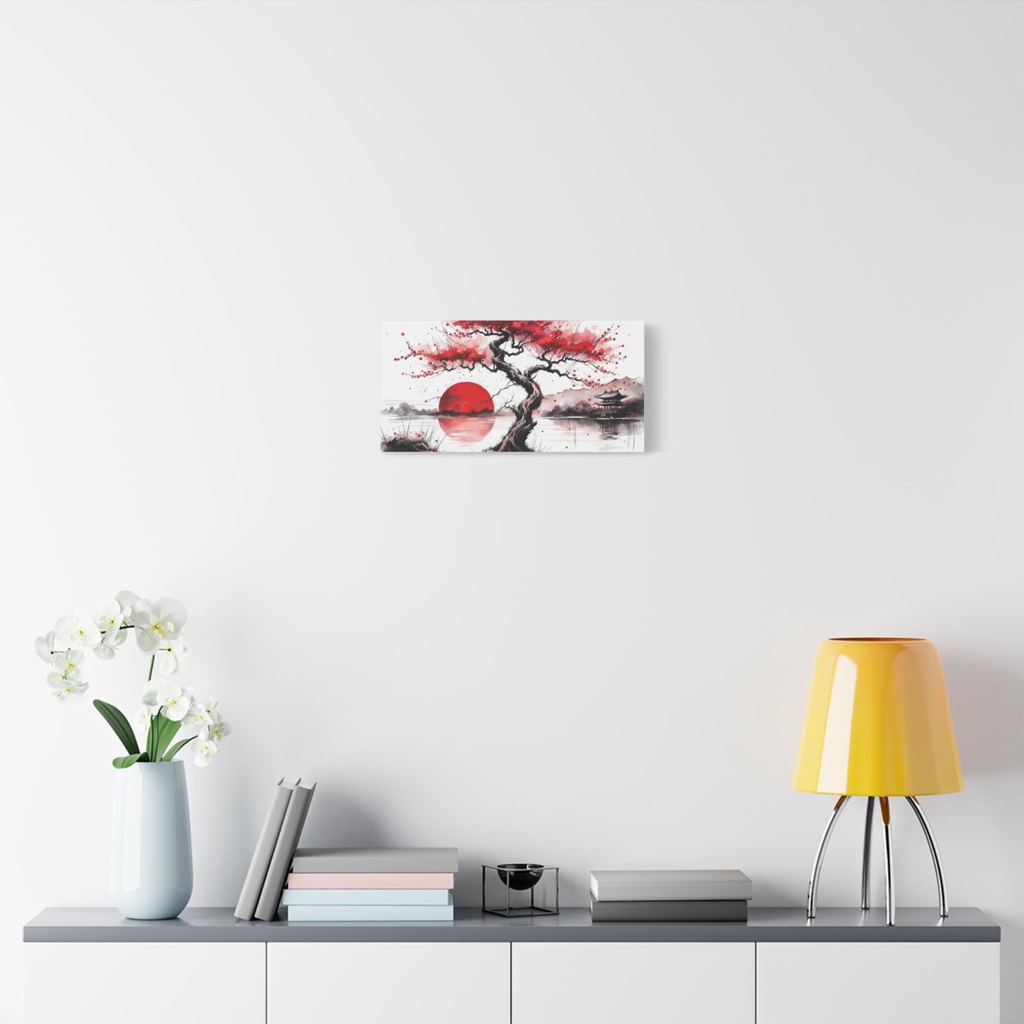 Red Moon Asian Abstract Art