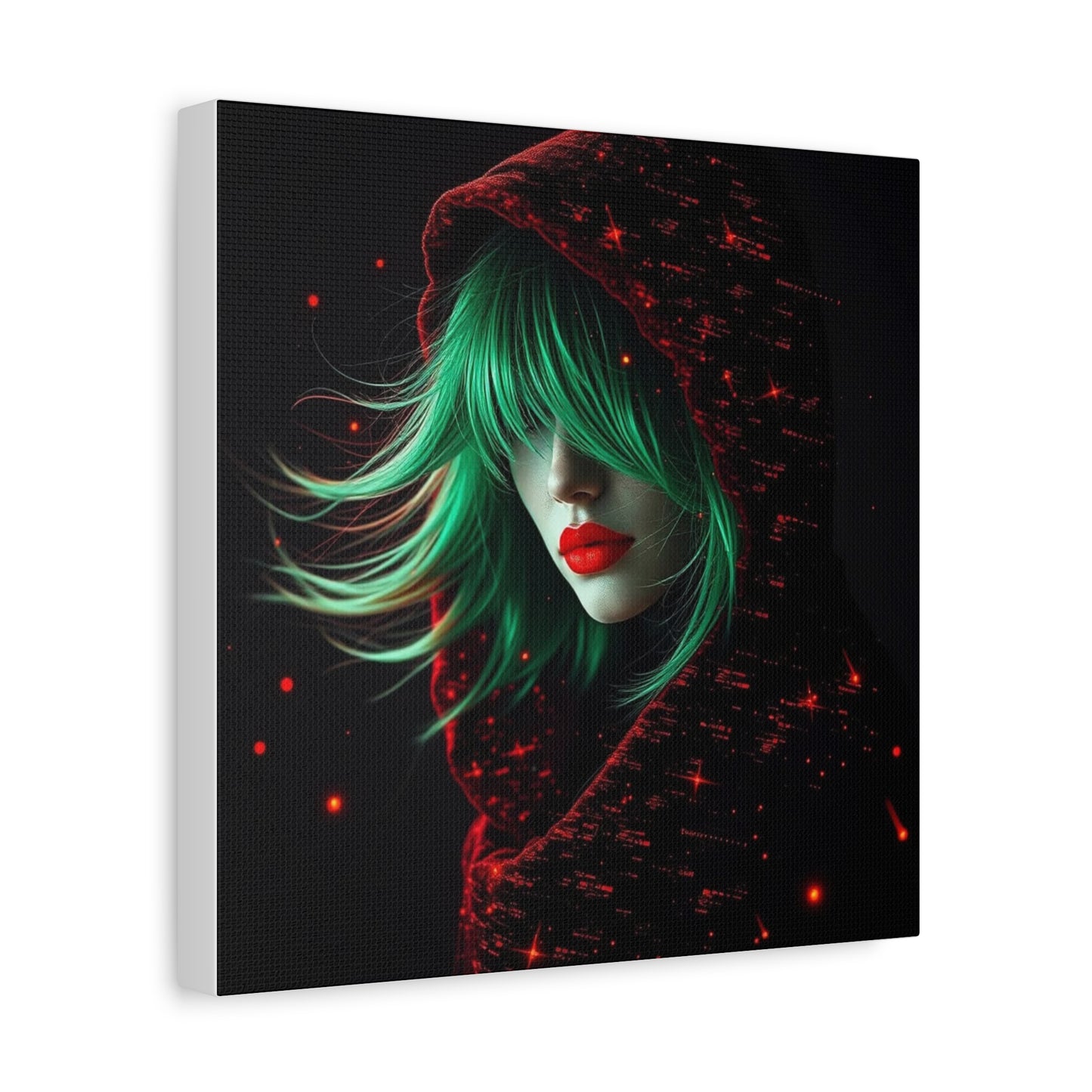 Green Haired Lady Abstract Art