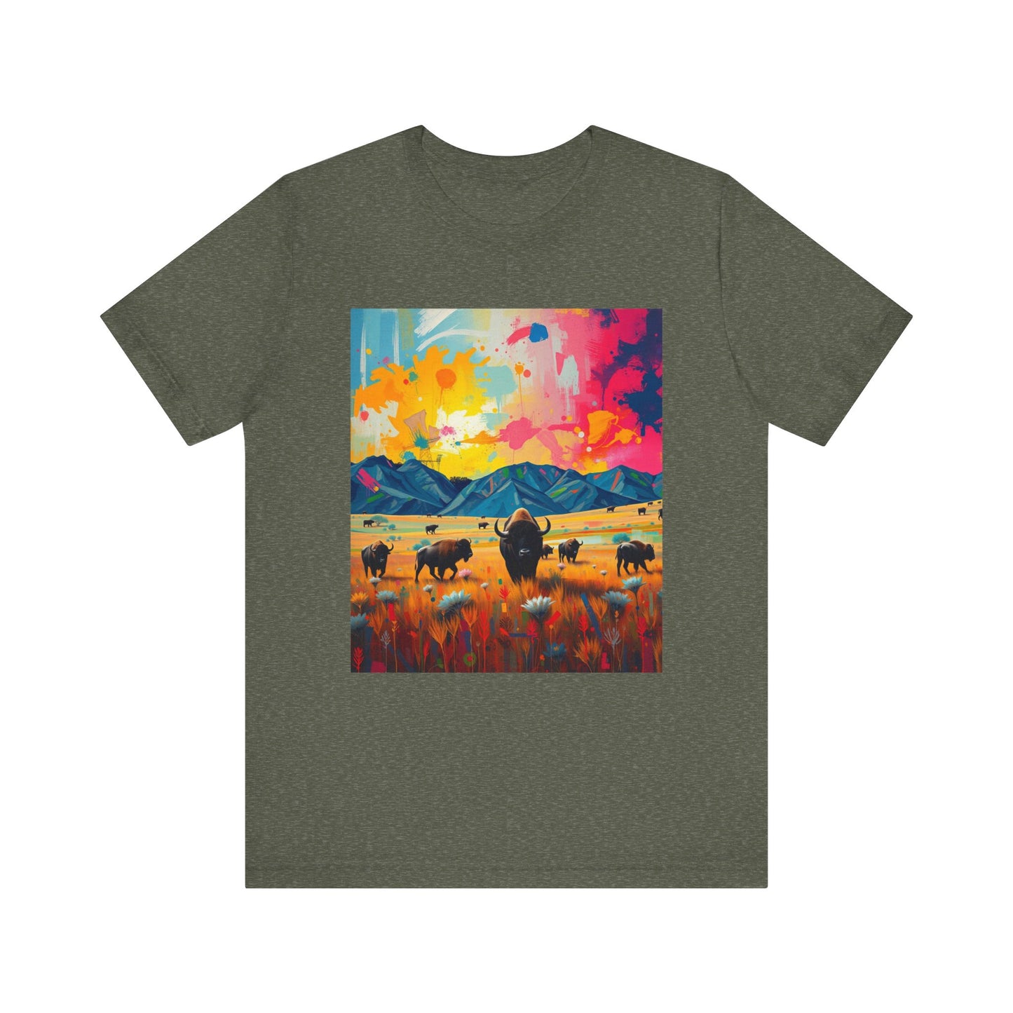 Southwest Abstract Buffalo Tee Shirt 1
