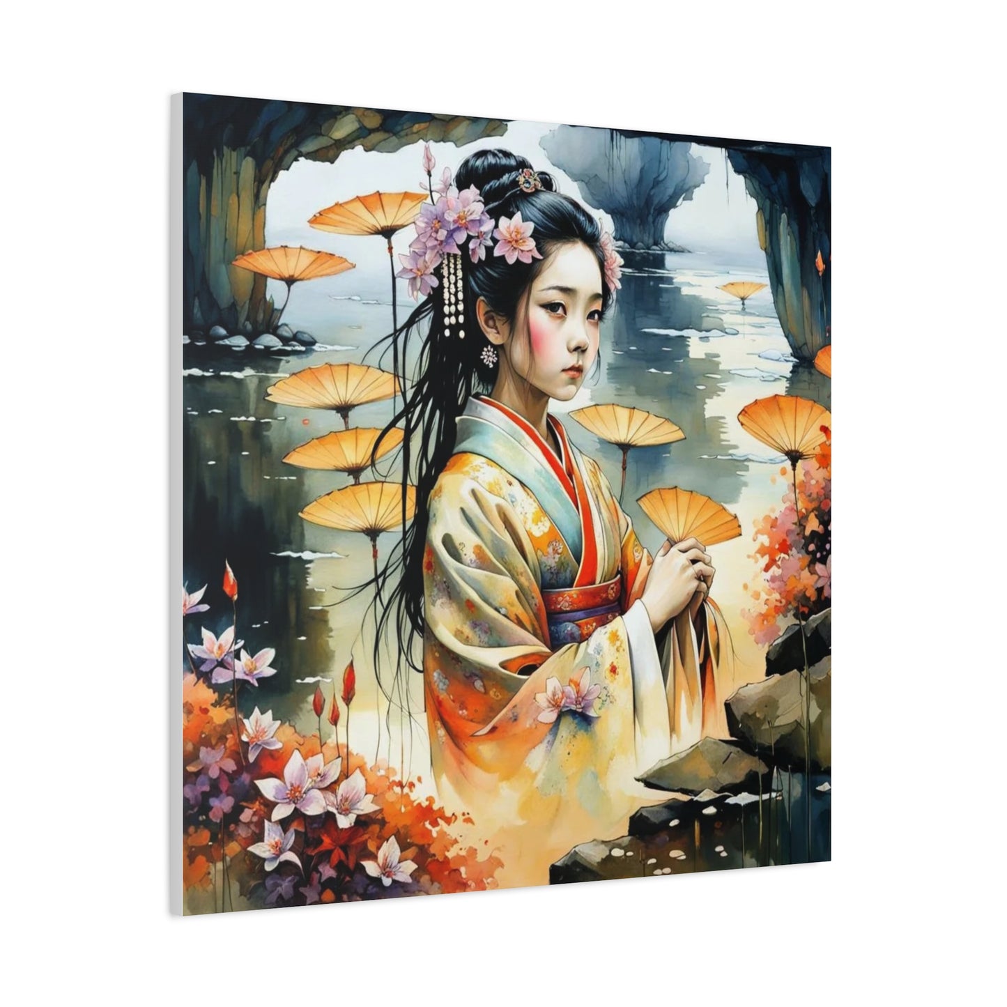 Beautiful Woman Asian Abstract Art