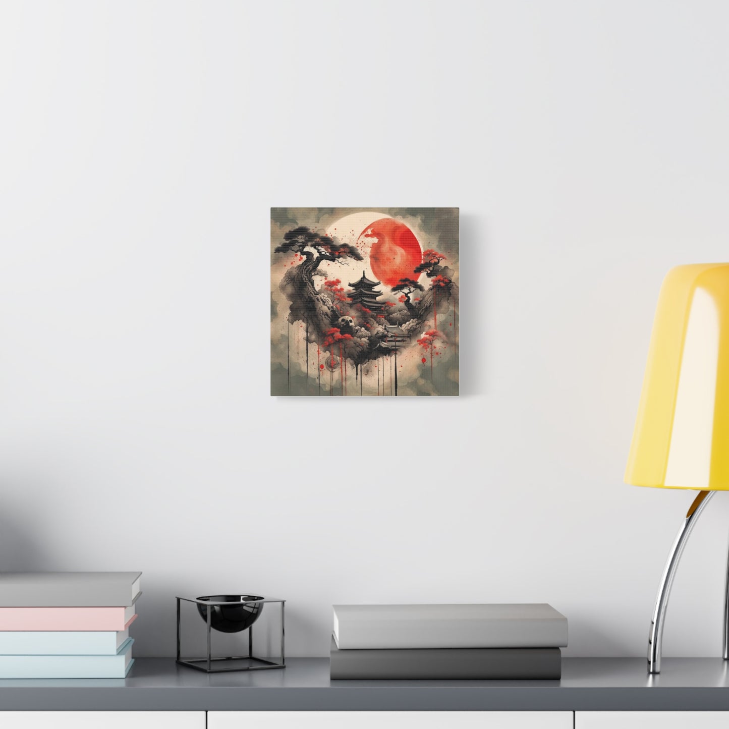 Red Moon Asian Abstract Art
