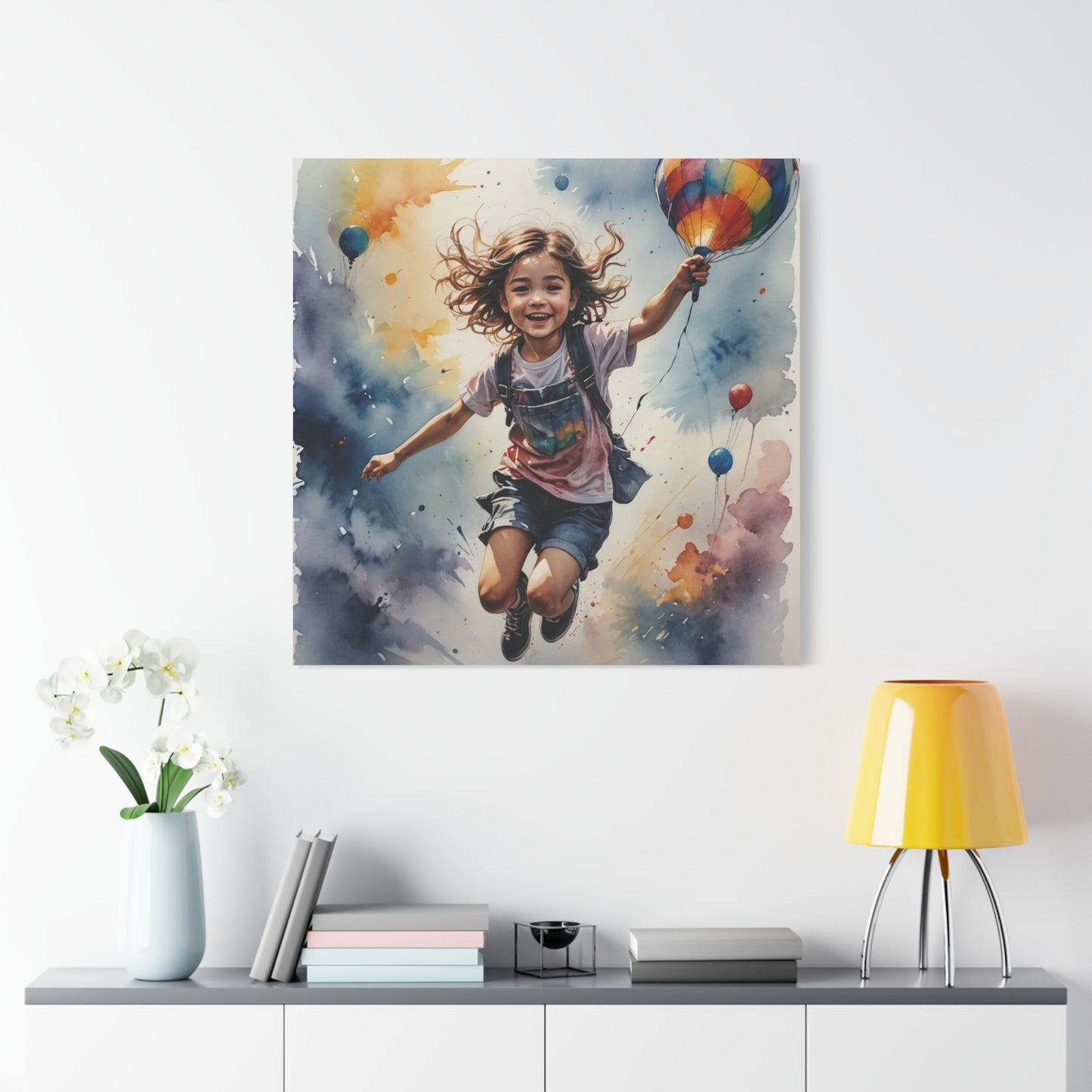 Little Boy with a Balloon Canvas Art - Children's Room Art