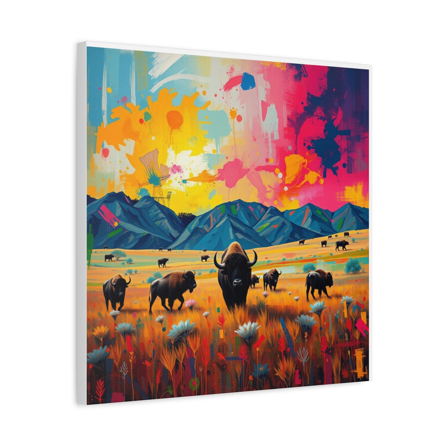 Canvas Print -Abstract Buffalo Wall Art