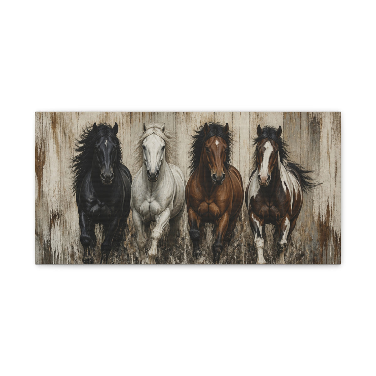 Running Horses Matte Canvas Wall Art — Stretched 1.25"