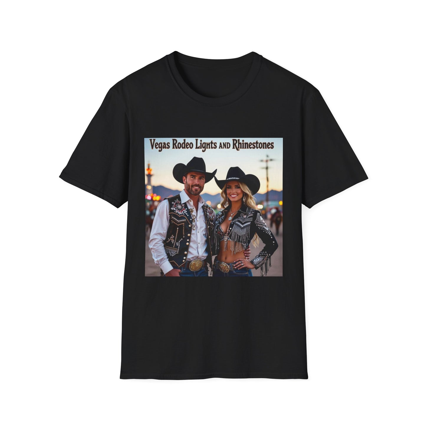 Vegas Rodeo Lights and Rhinestones Western Boho, Unisex T-Shirt,