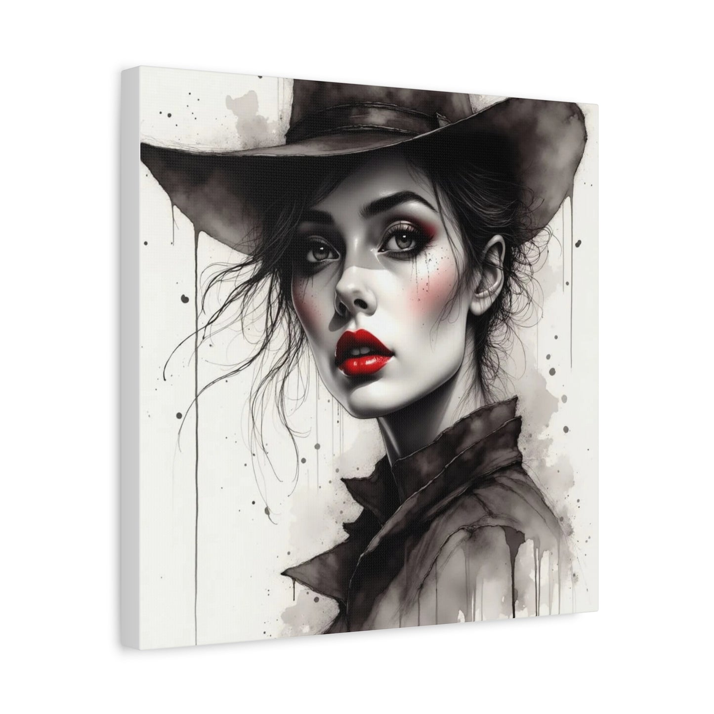 Beautiful Brunett in a Hat Abstract Art