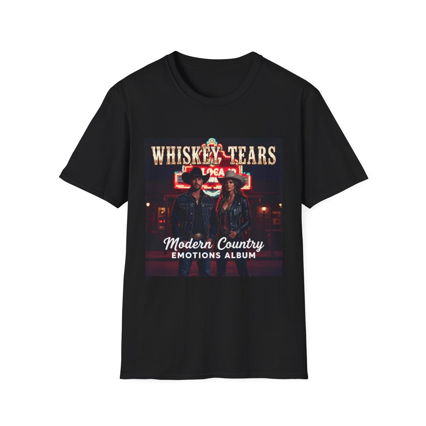 Whiskey Tears Modern Country Emotions Album Cover Western Boho, Unisex T-Shirt,