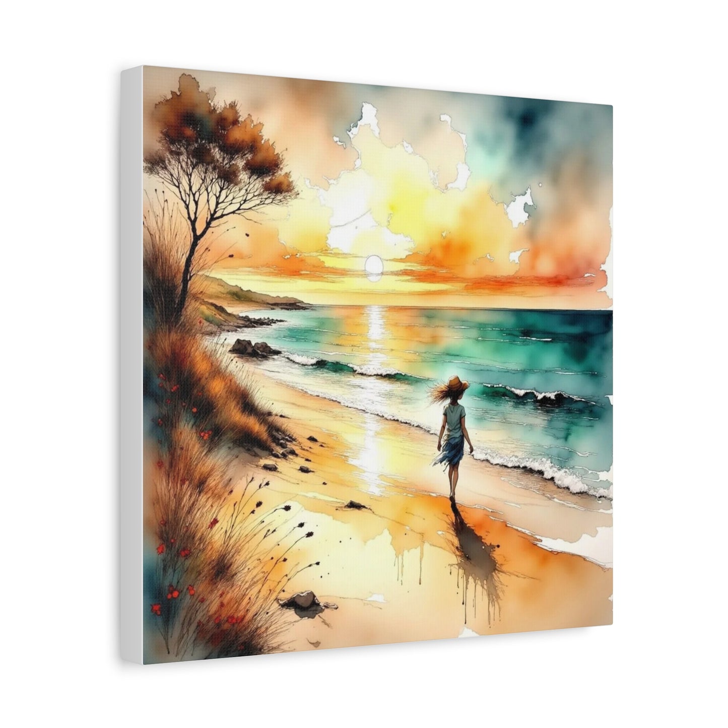 Girl on the Beach Abstract Art