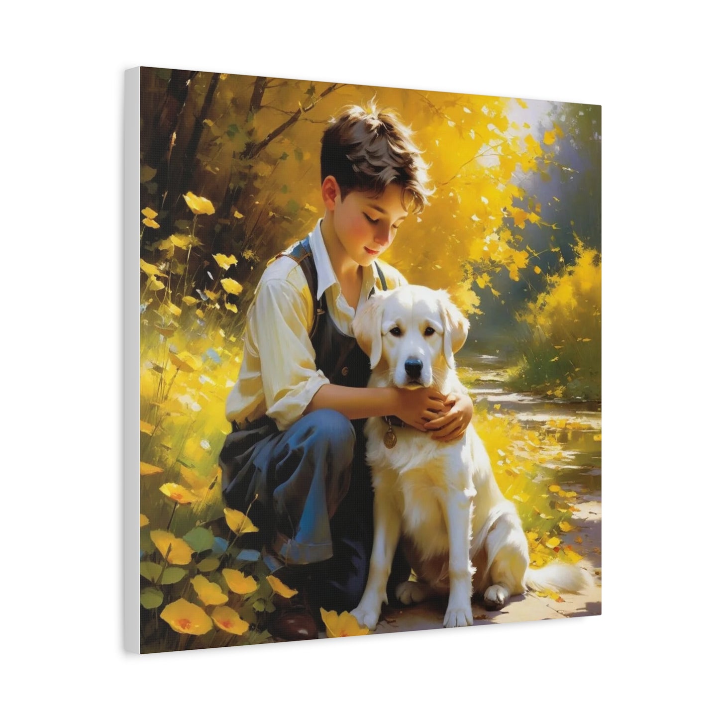 A Boy and His Labrador Retriever Puppy Art