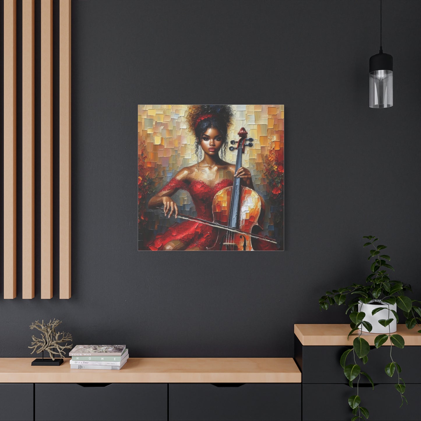 Beautiful Black Woman Musician Canvas Art