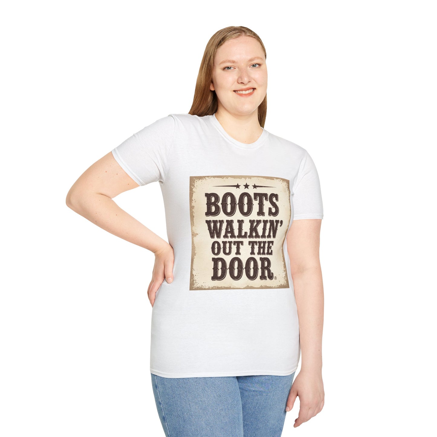 Boots Walkin Out the Door Western Boho, Unisex T-Shirt,