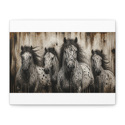 Appaloosa Horses Matte Canvas Wall Art — Stretched 1.25"
