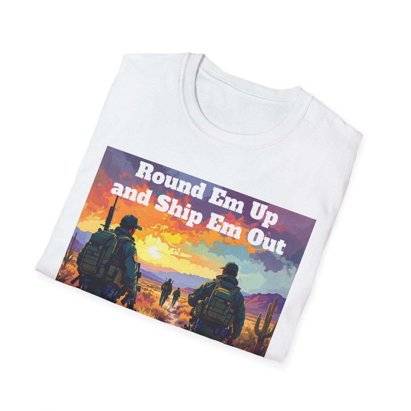 Round Em Up and Ship Em Out Western Boho, Unisex T-Shirt,
