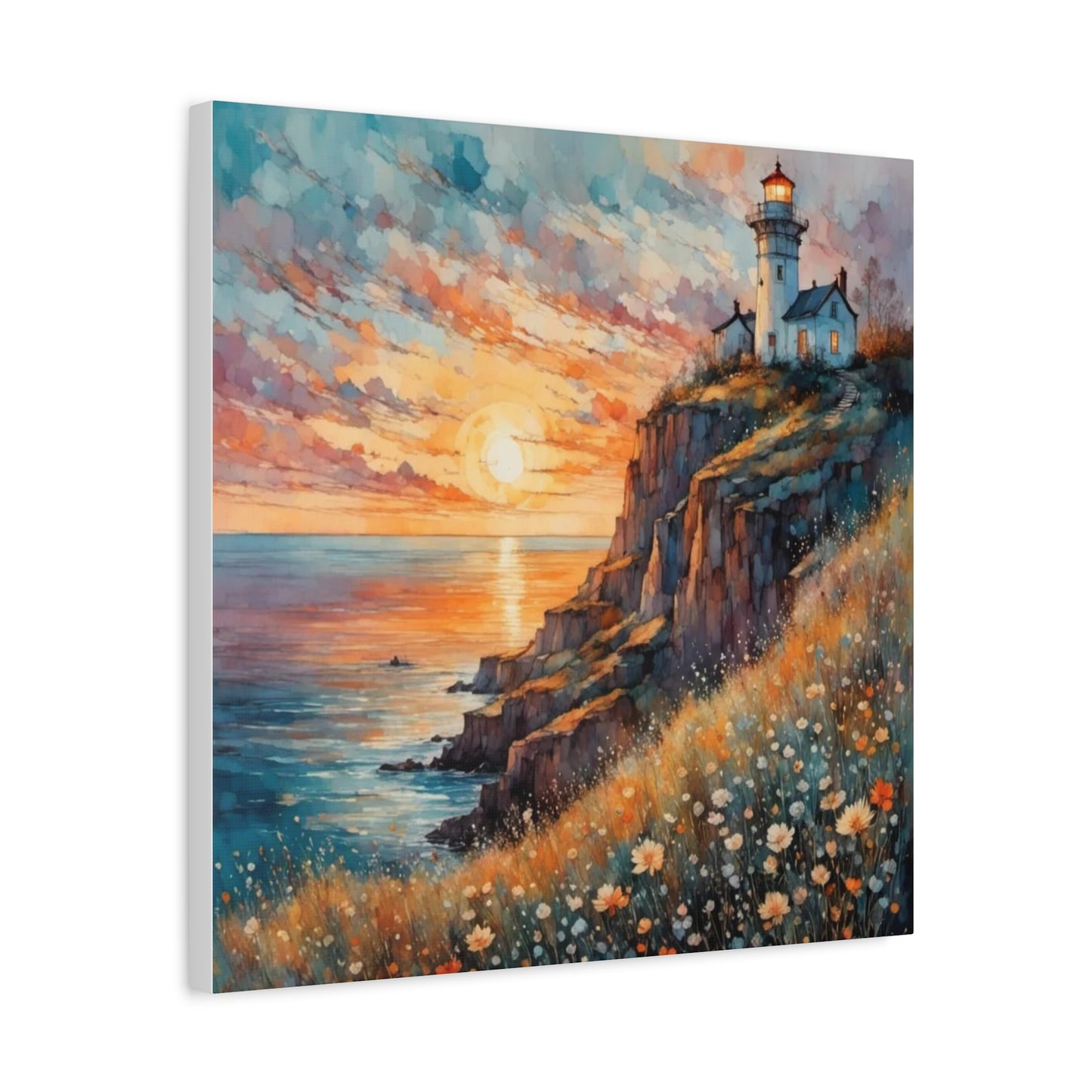 Lighthouse on the Cliff Abstract Art