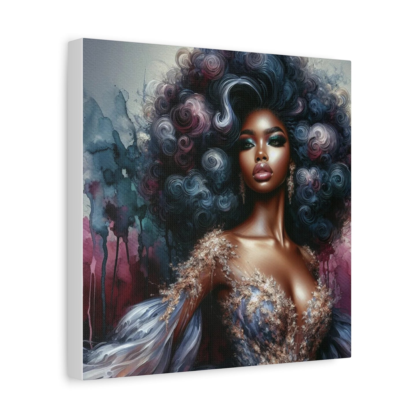 Beautiful Woman Black Canvas Art