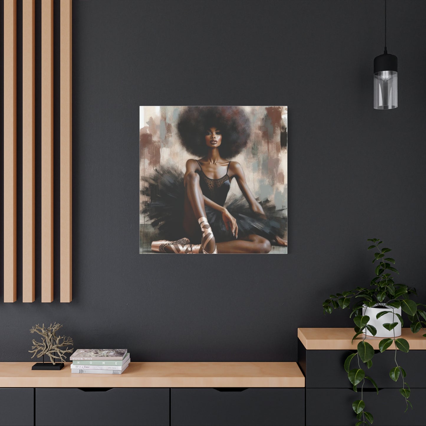 Beautiful Black Woman Ballerina Canvas Art