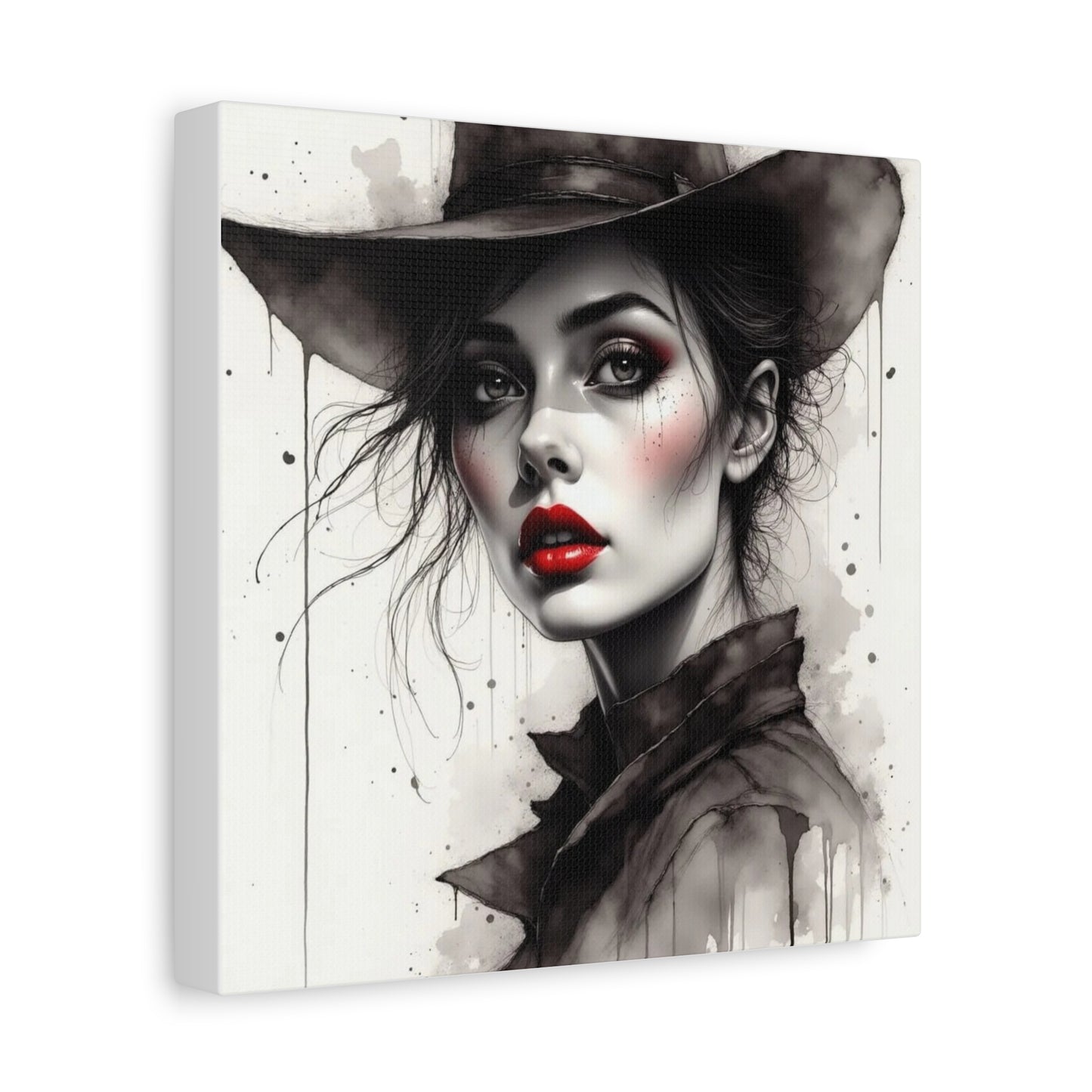 Beautiful Brunett in a Hat Abstract Art