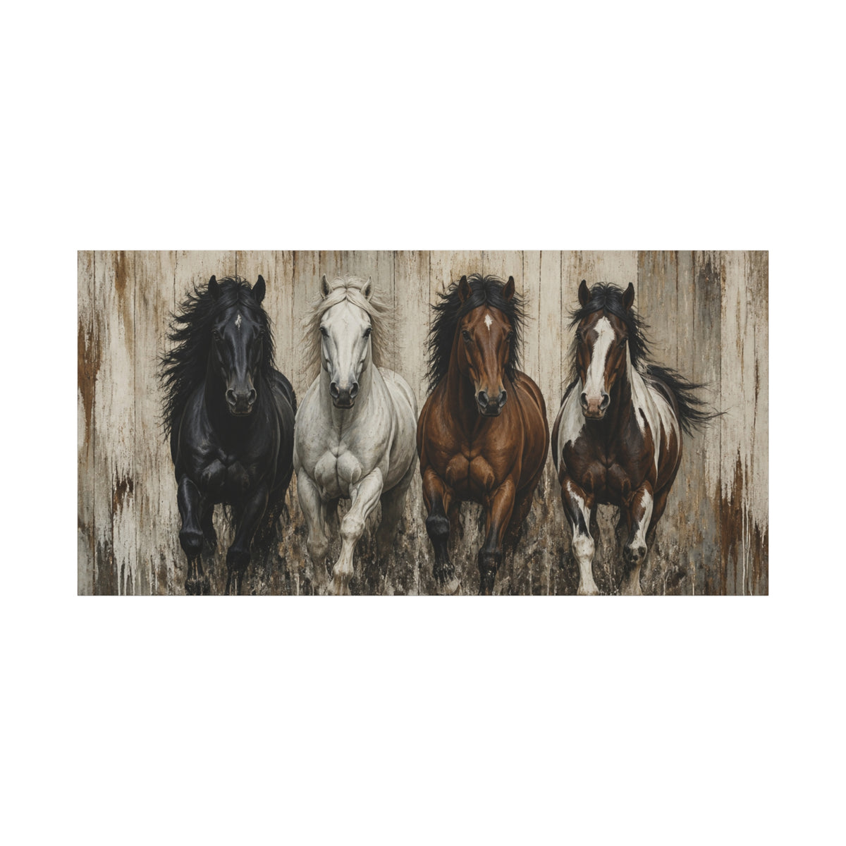 Running Horses Matte Canvas Wall Art — Stretched 1.25"