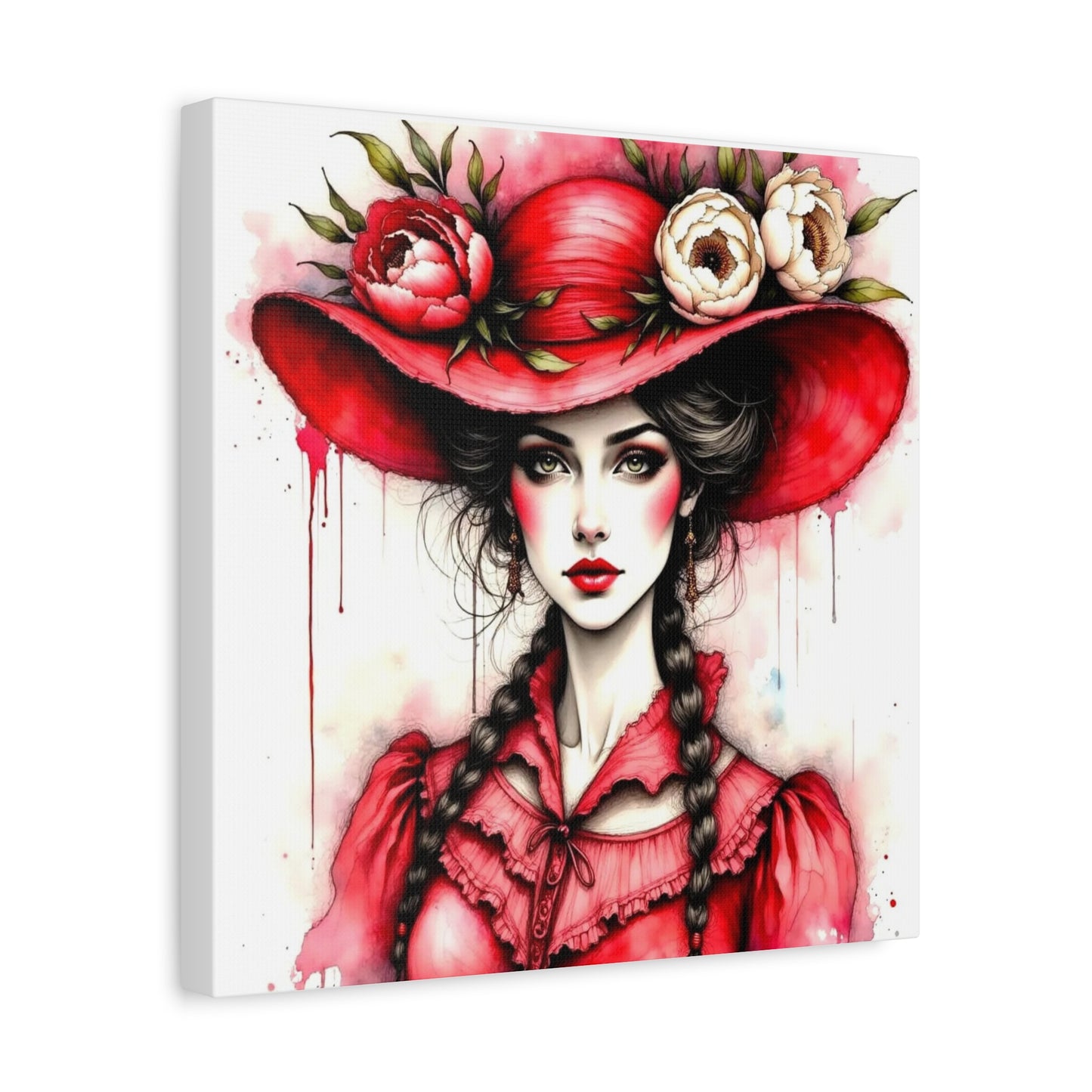 Lady in Red Abstract Art