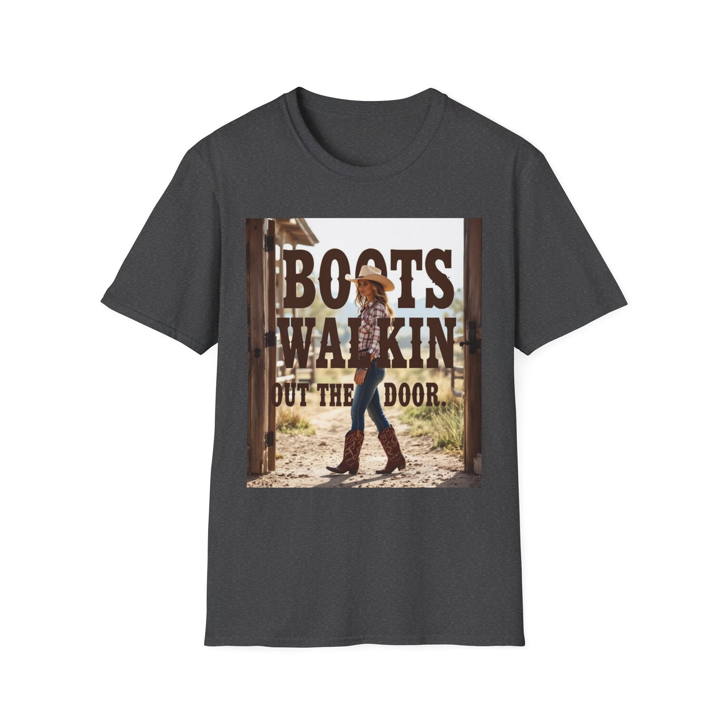 Boots Walkin Out the Door Western Boho, Unisex T-Shirt,