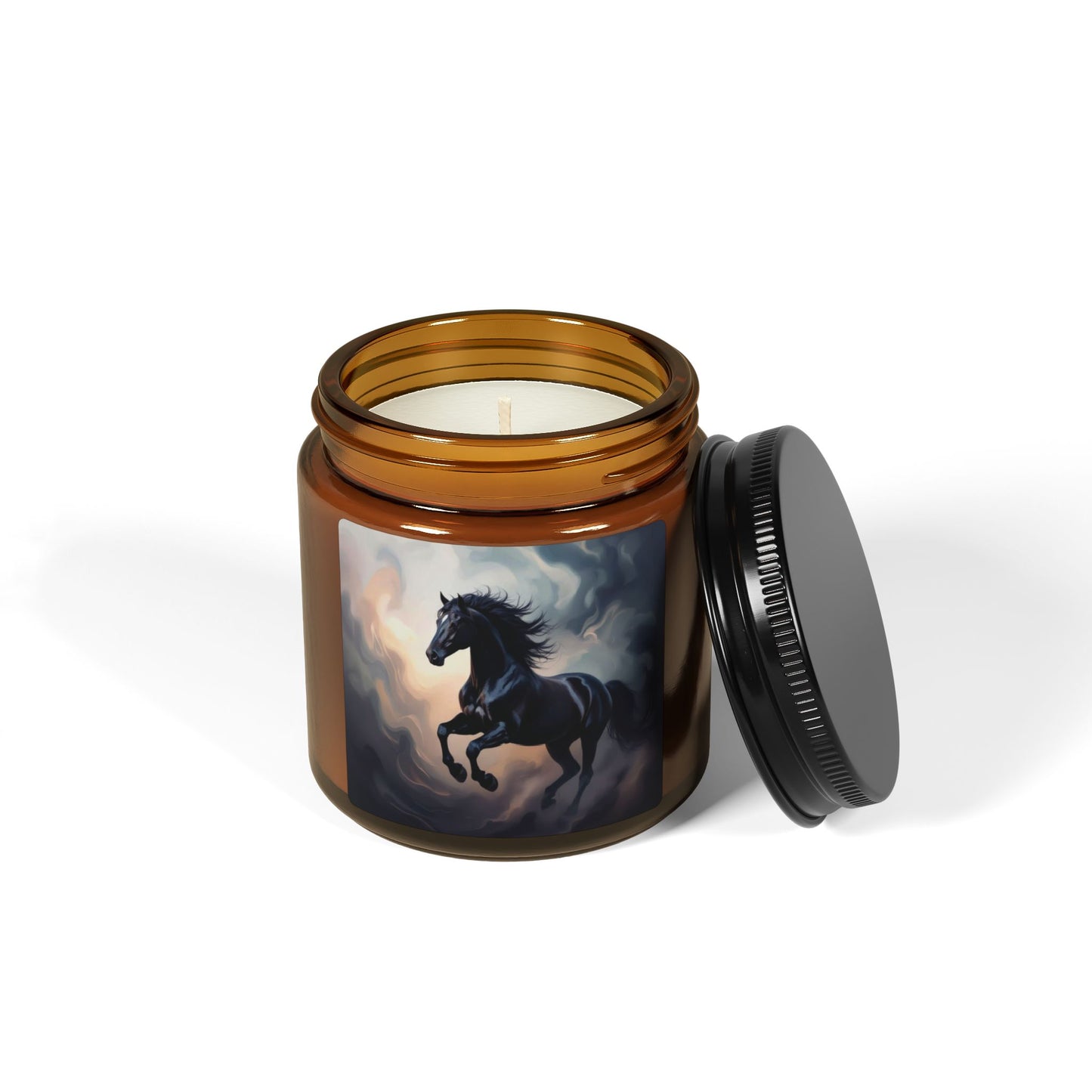 Black Stallion Scented Soy Candle — Amber Jar (Multi-Size)