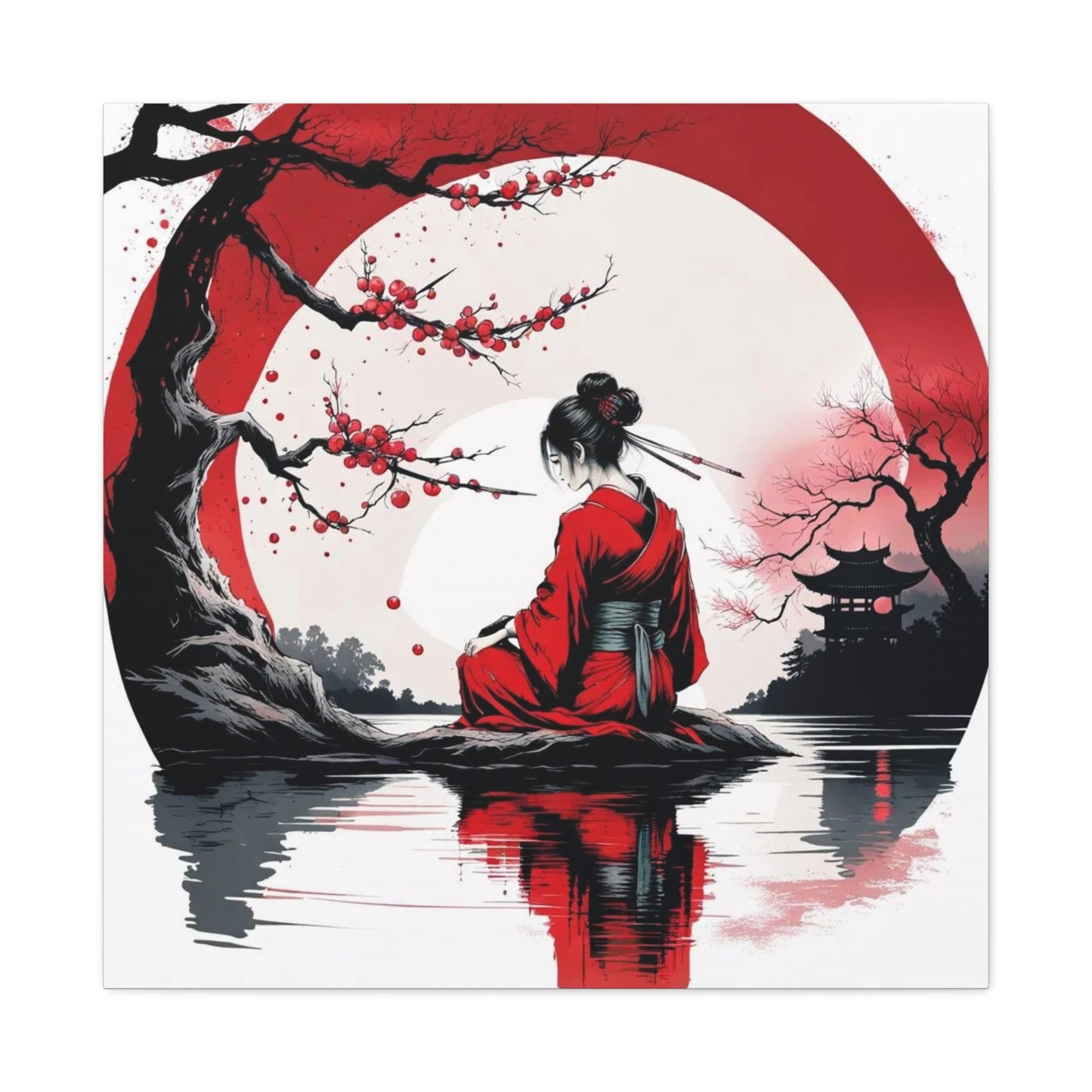 Geisha Asian Abstract Art