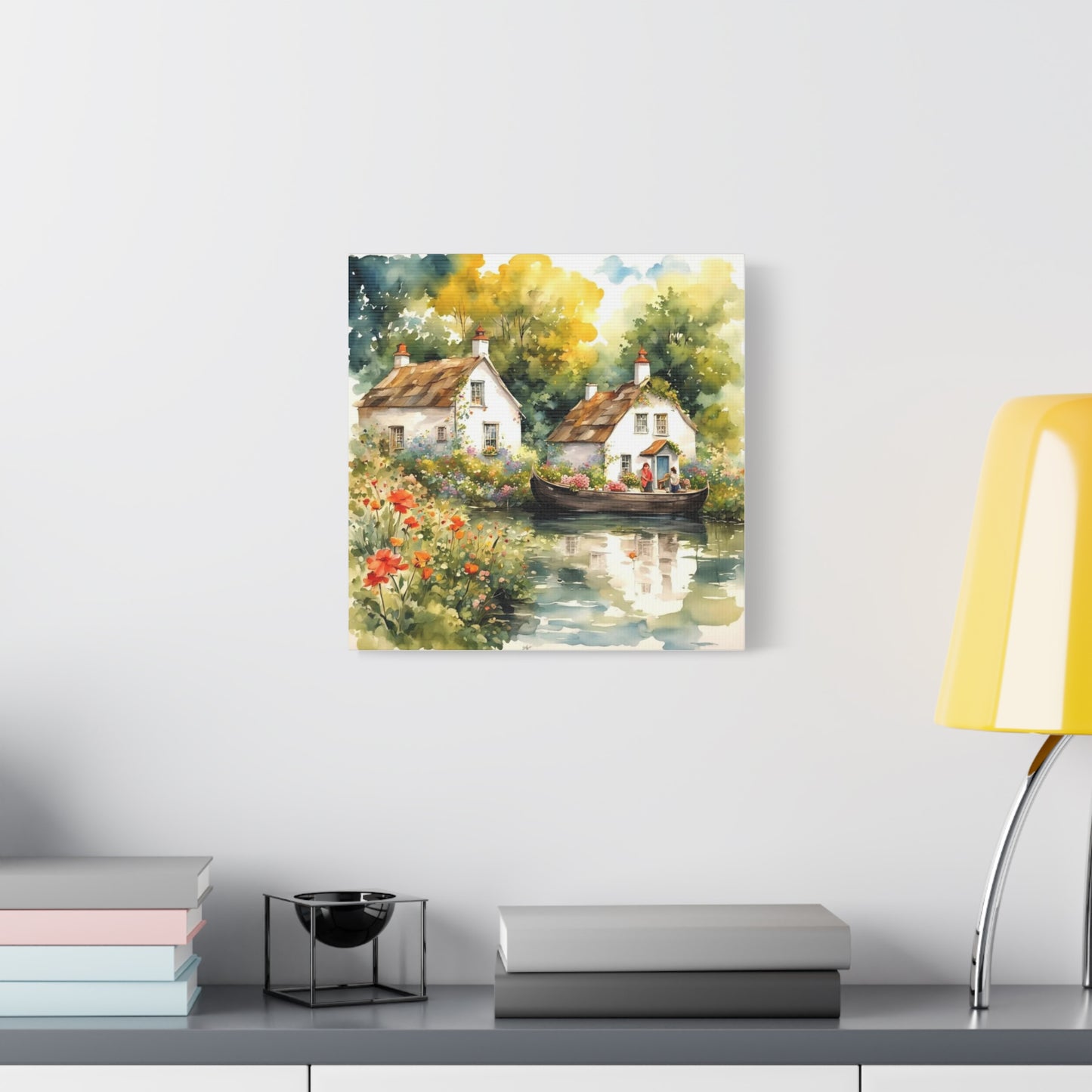 Life on the Lake with Flowers Art