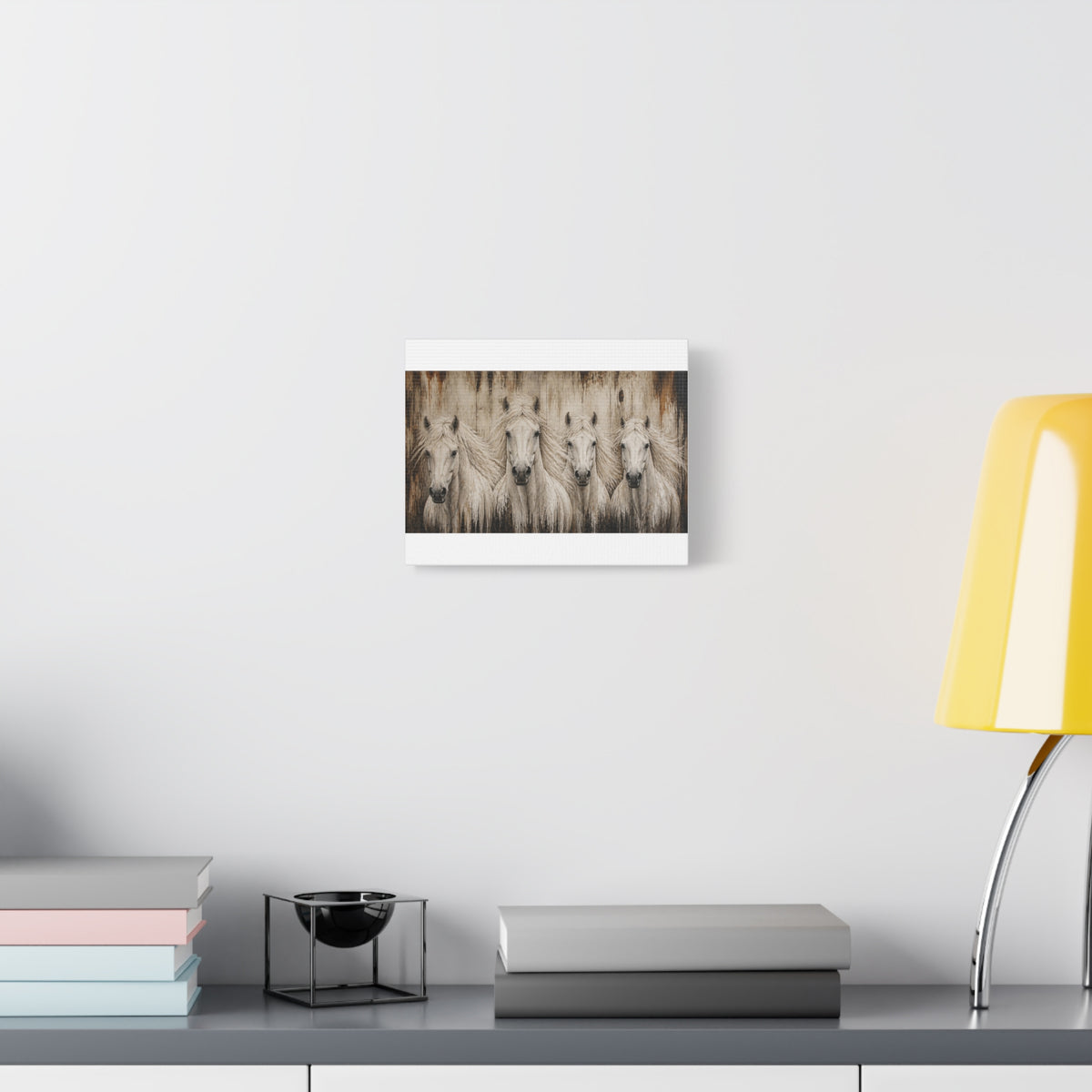 White Horses Matte Canvas Wall Art — Stretched 1.25"