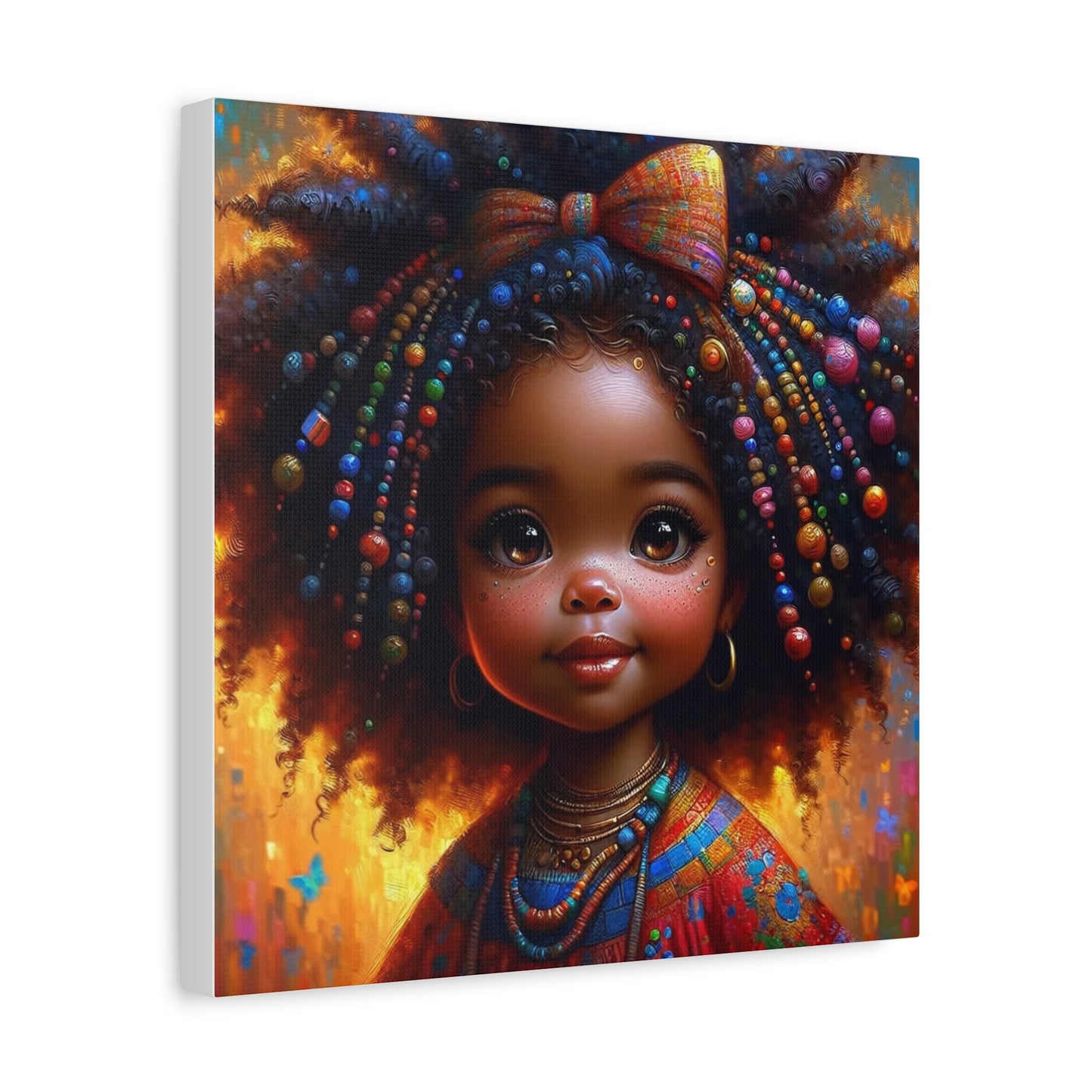 Beautiful Child Black Canvas Art