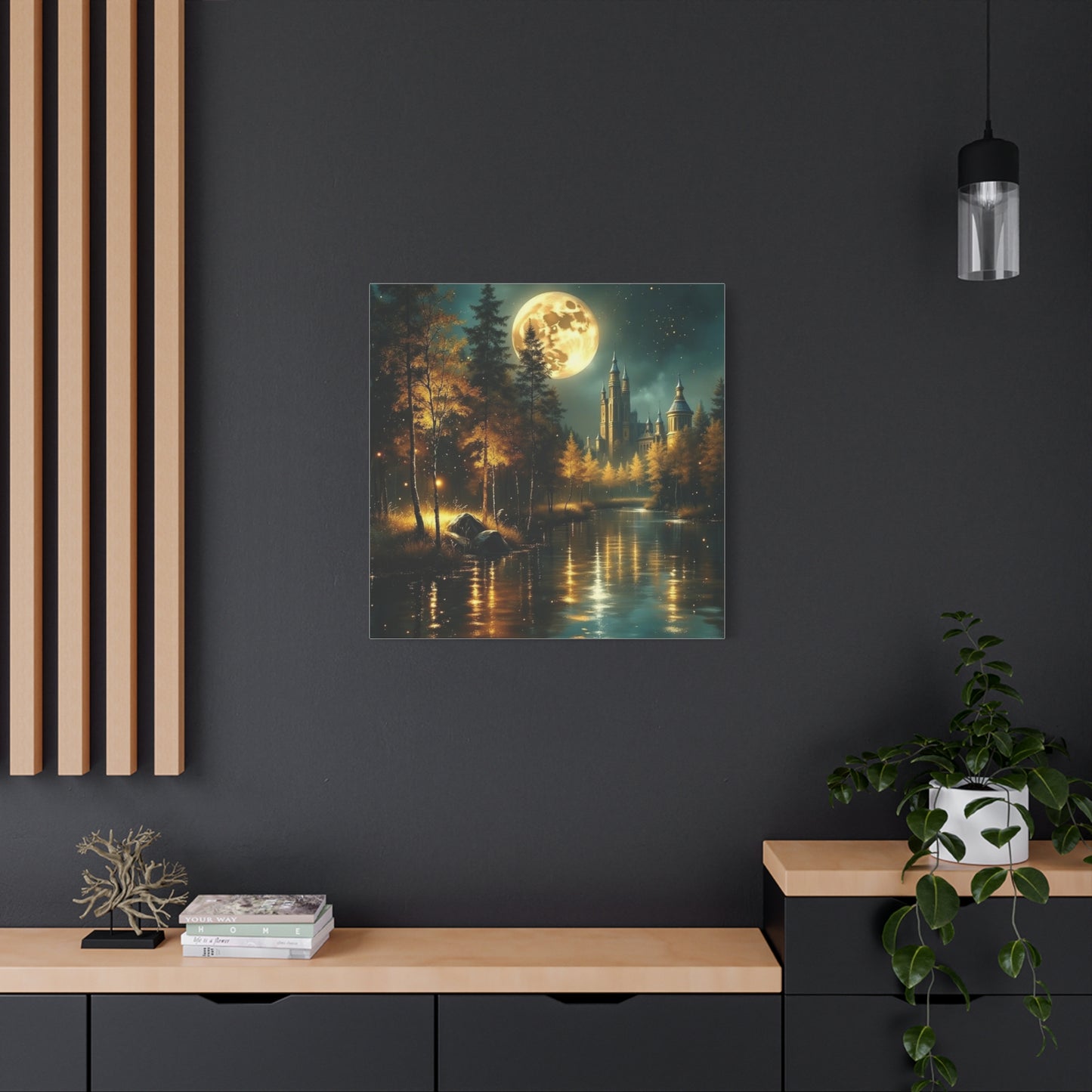 Canvas Print - Moon Over the Castle Wall Art