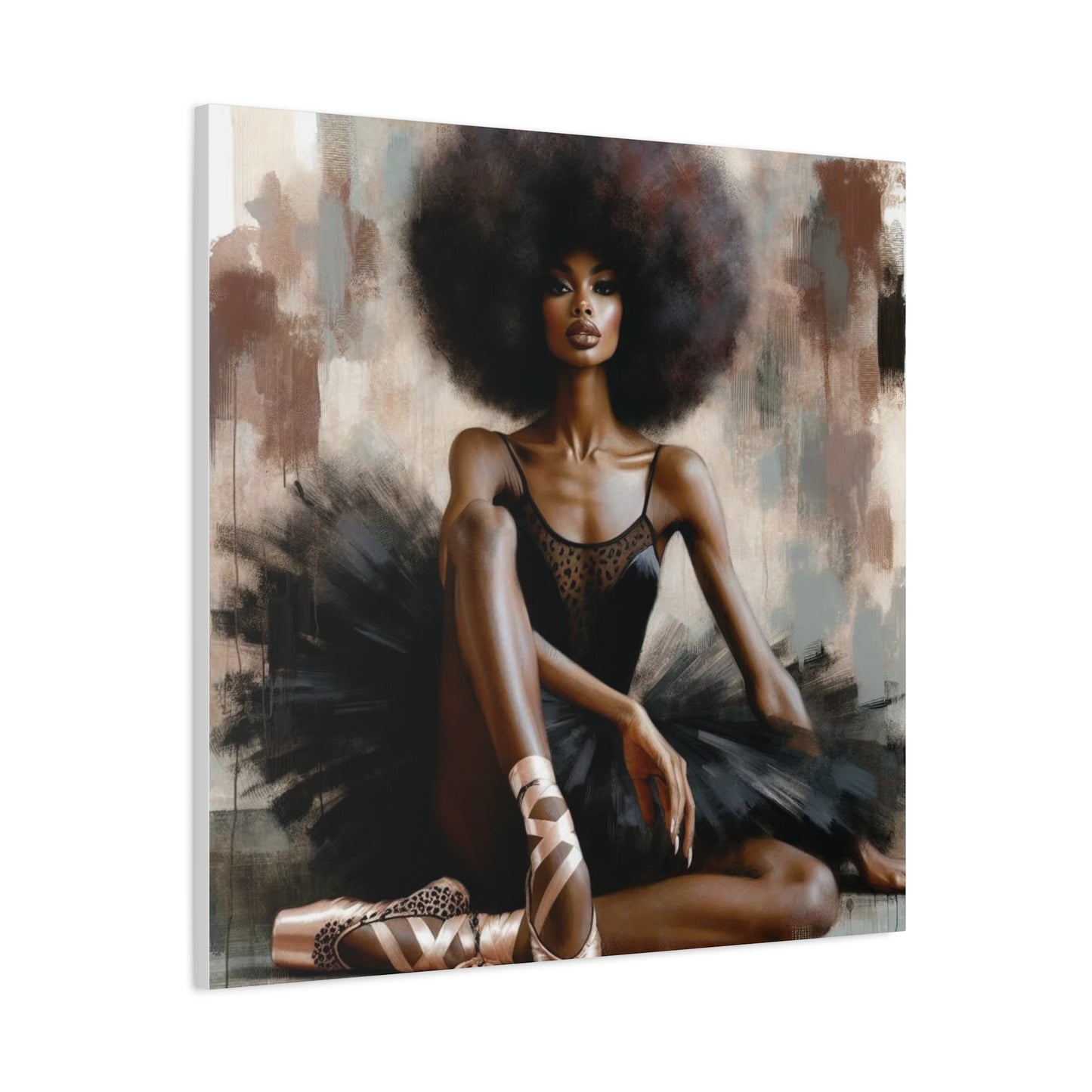 Beautiful Black Woman Ballerina Canvas Art