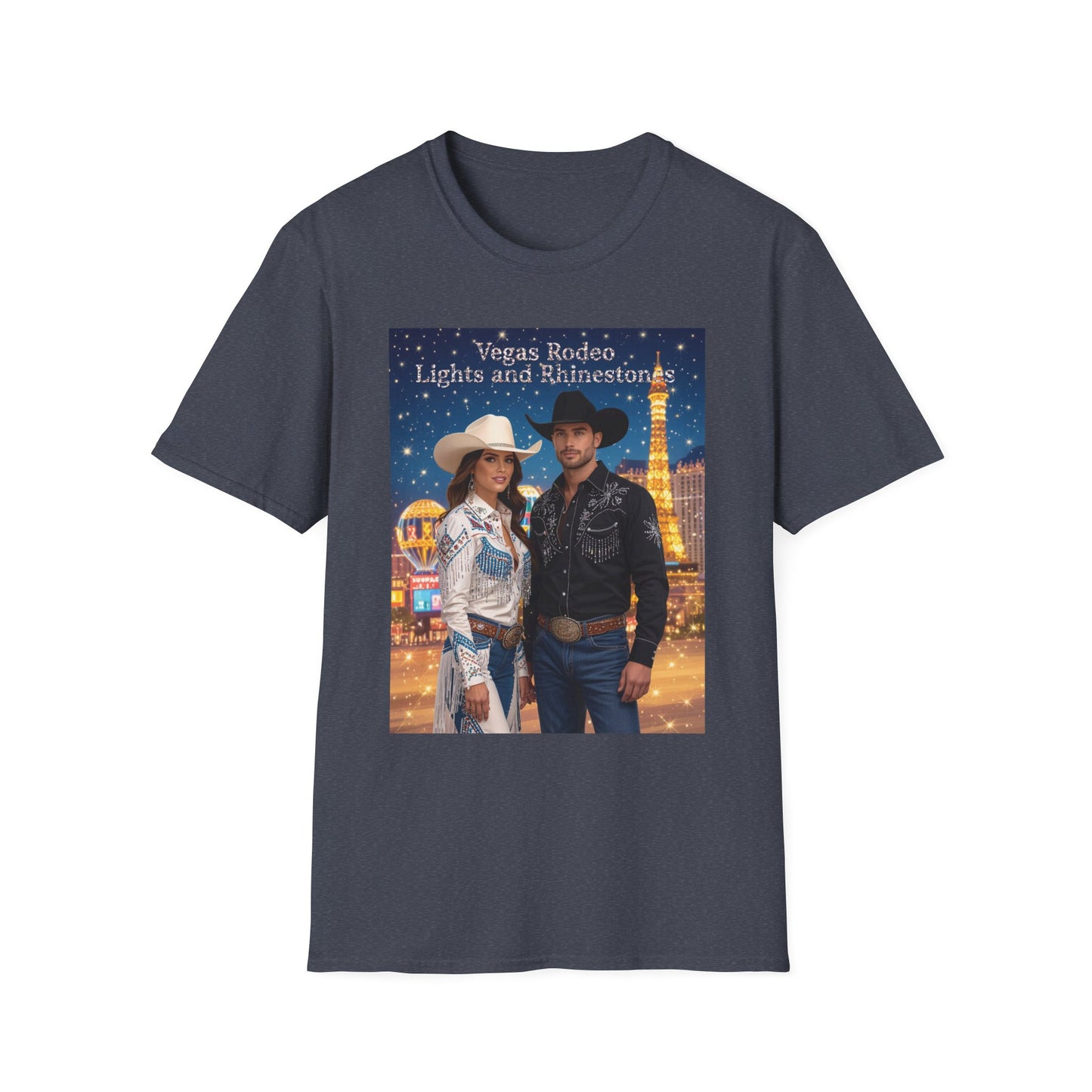 Vegas Rodeo Lights and Rhinestones Western Boho, Unisex T-Shirt,
