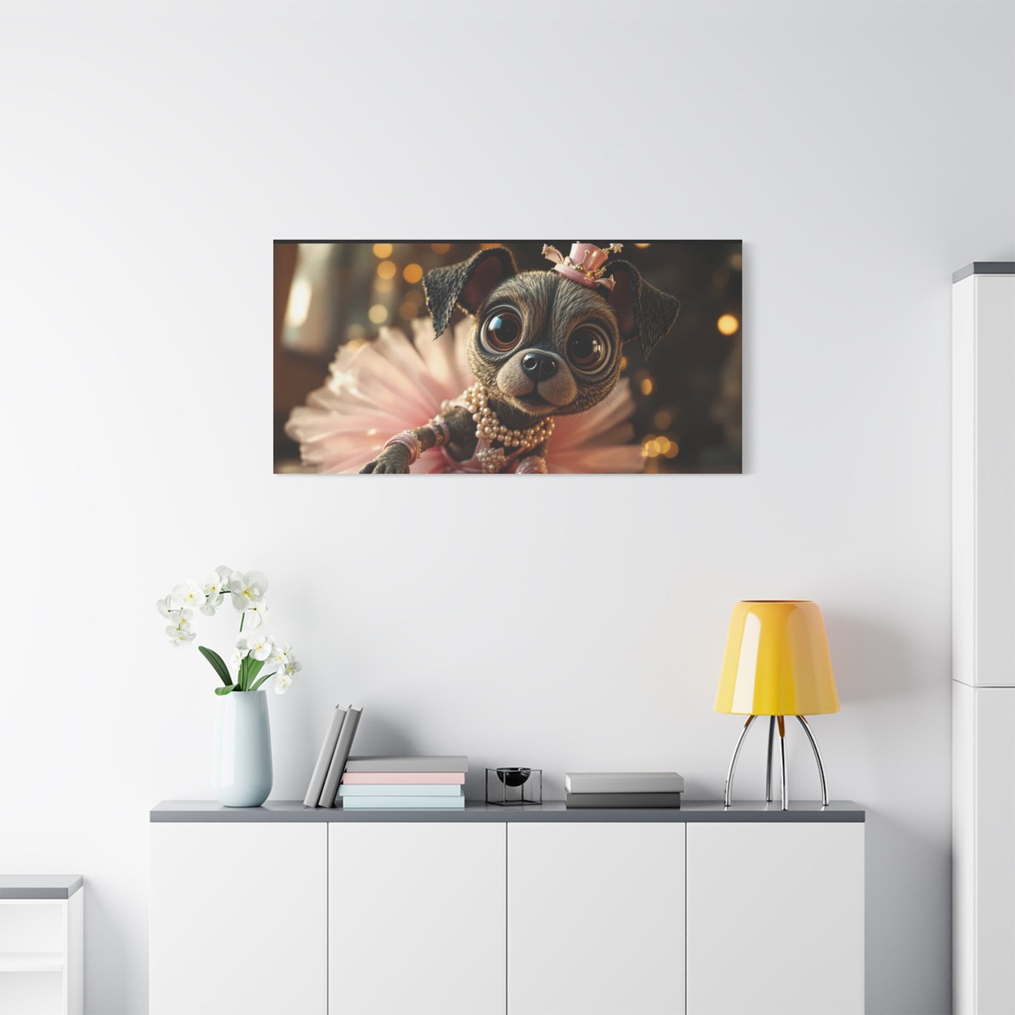 Cute Dog in Pink Tutu Art