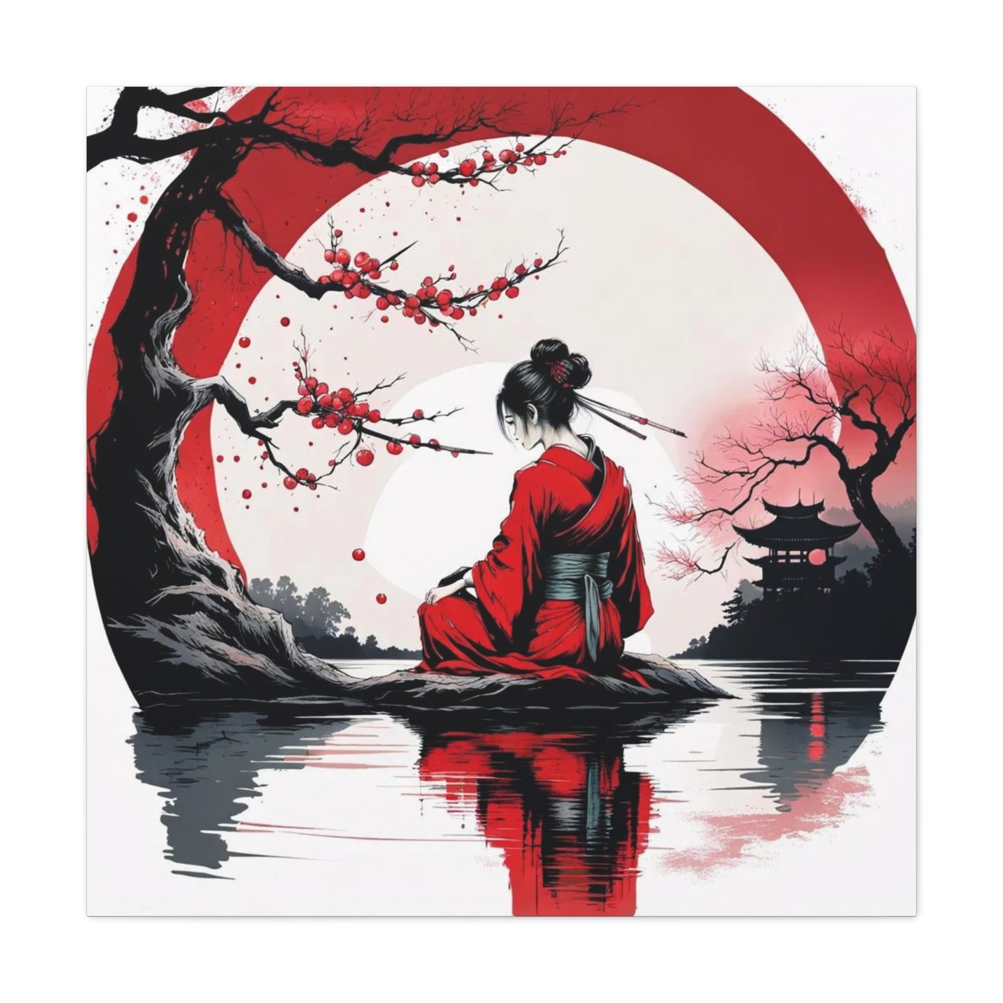 Geisha Asian Abstract Art
