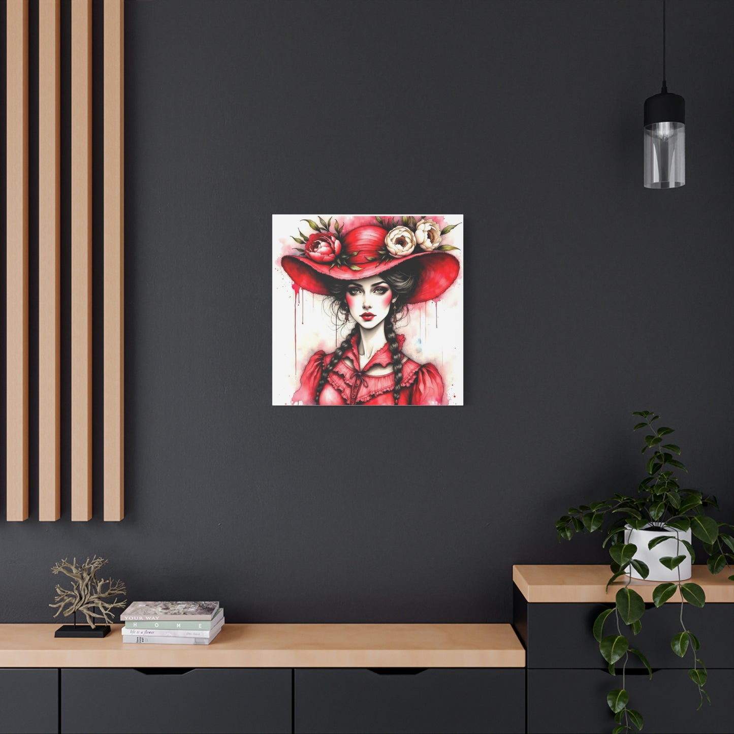 Lady in Red Abstract Art