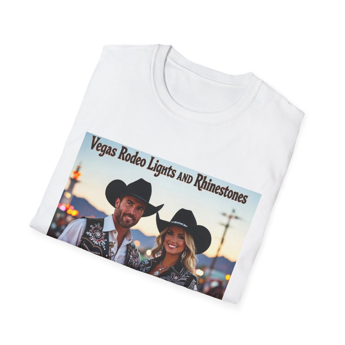 Vegas Rodeo Lights and Rhinestones Western Boho, Unisex T-Shirt,