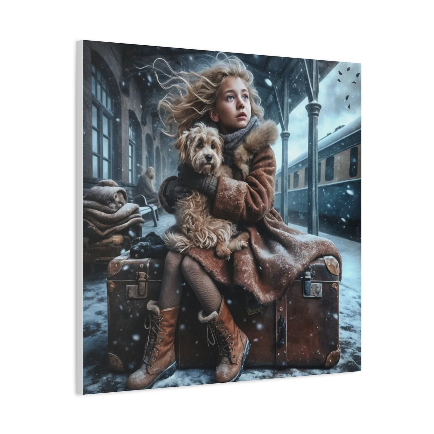 A Girl and Her Dog Art