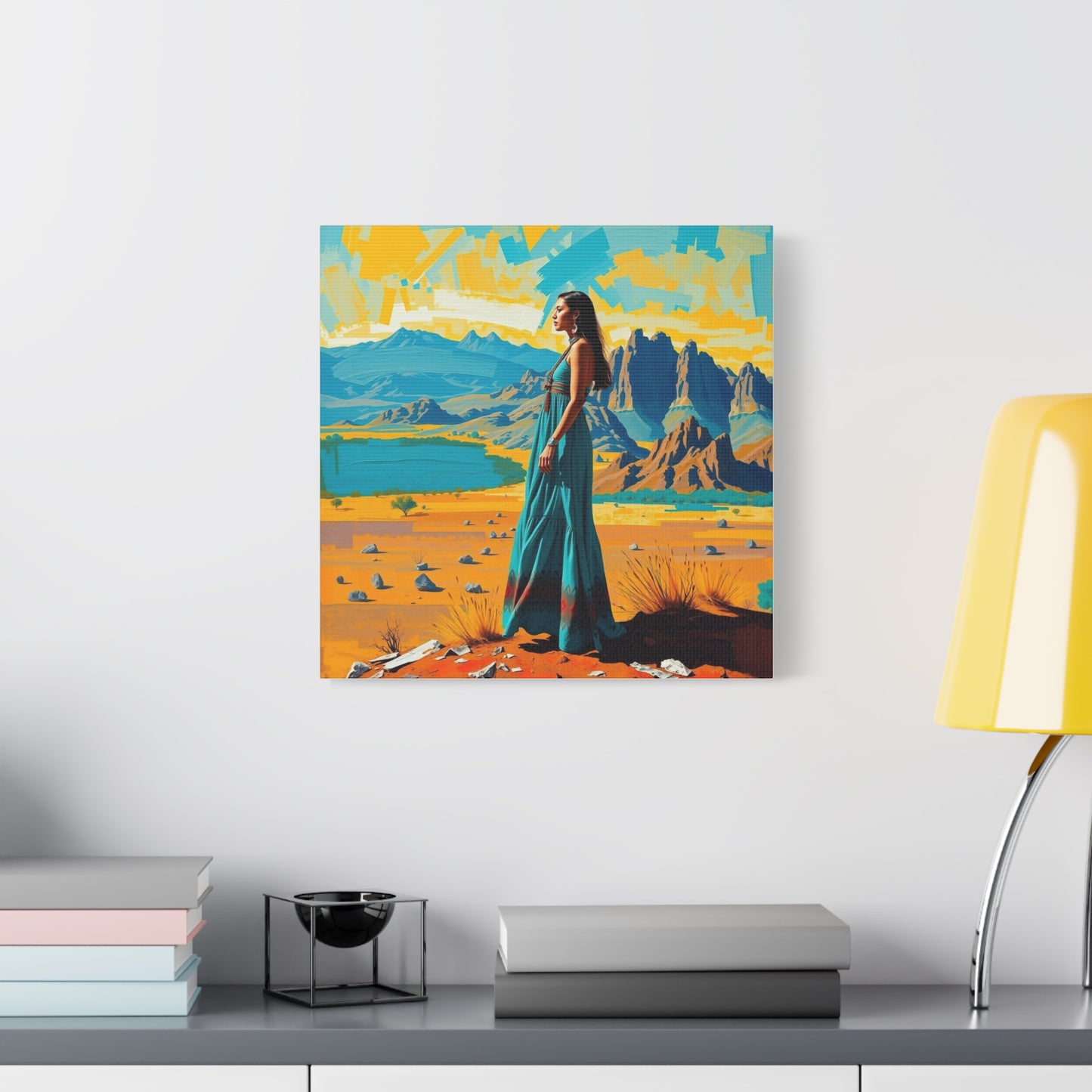 Canvas Print -Vibrant Native American Woman Wall Art