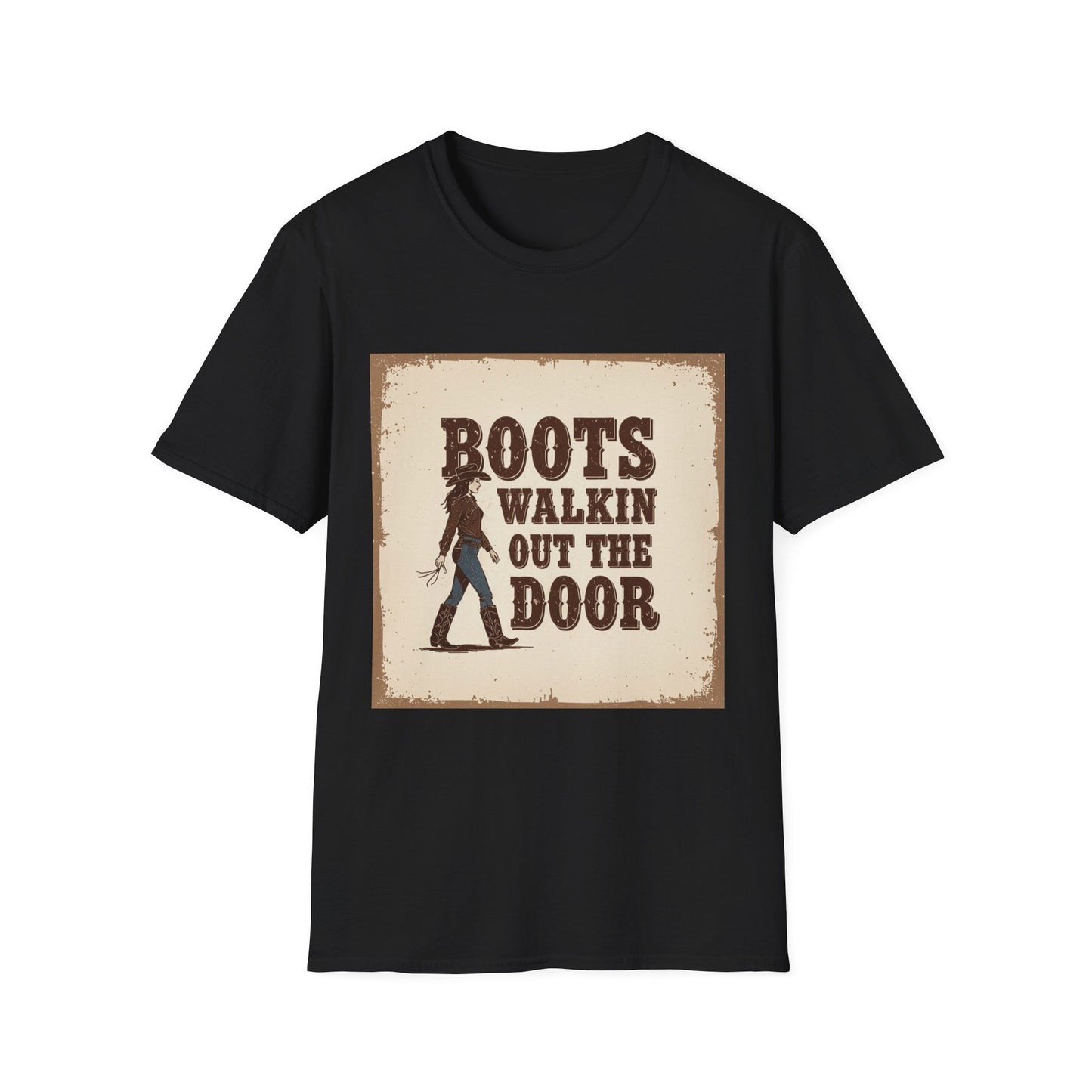 Boots Walkin Out the Door Western Boho, Unisex T-Shirt,