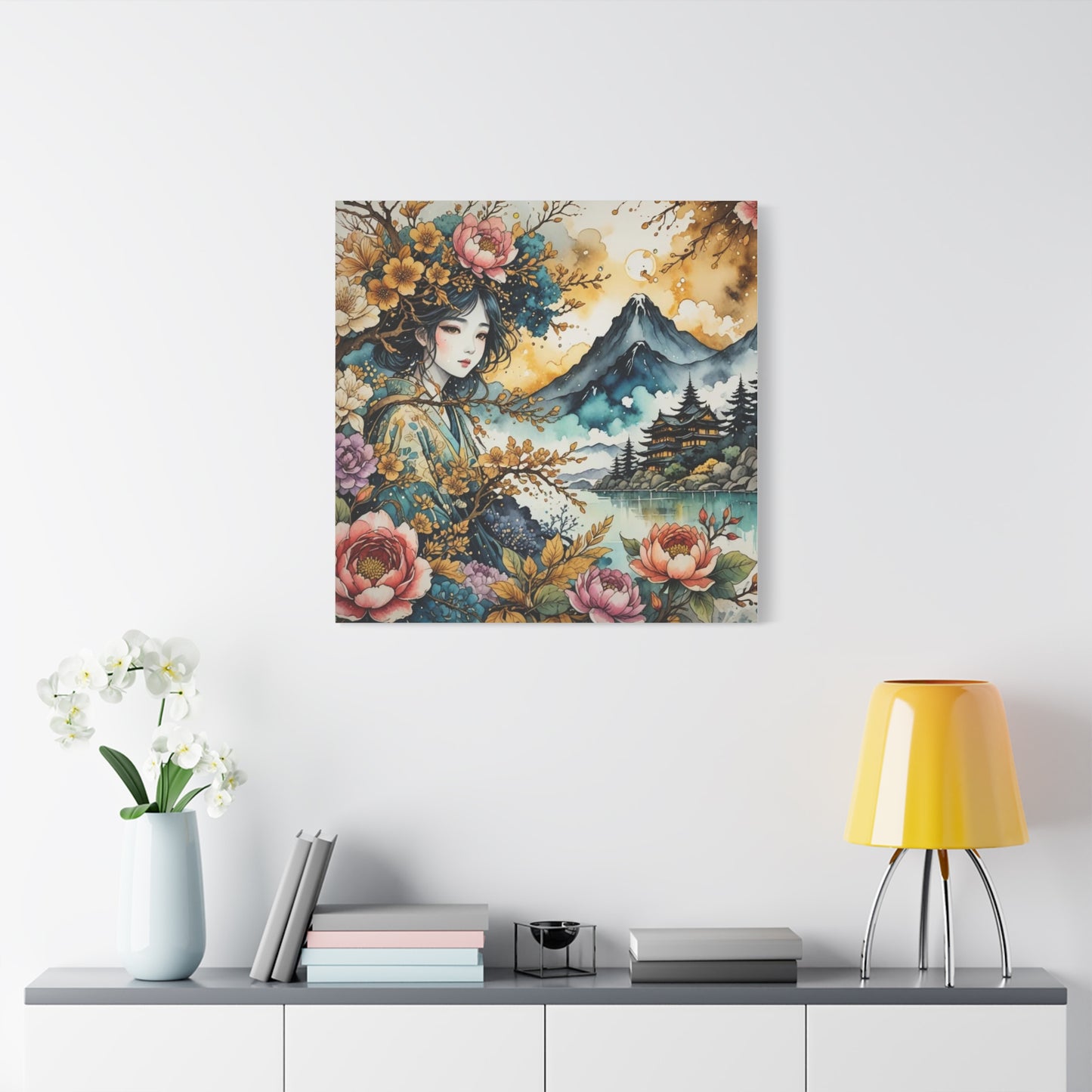 Lady in the Woods Asian Abstract Art