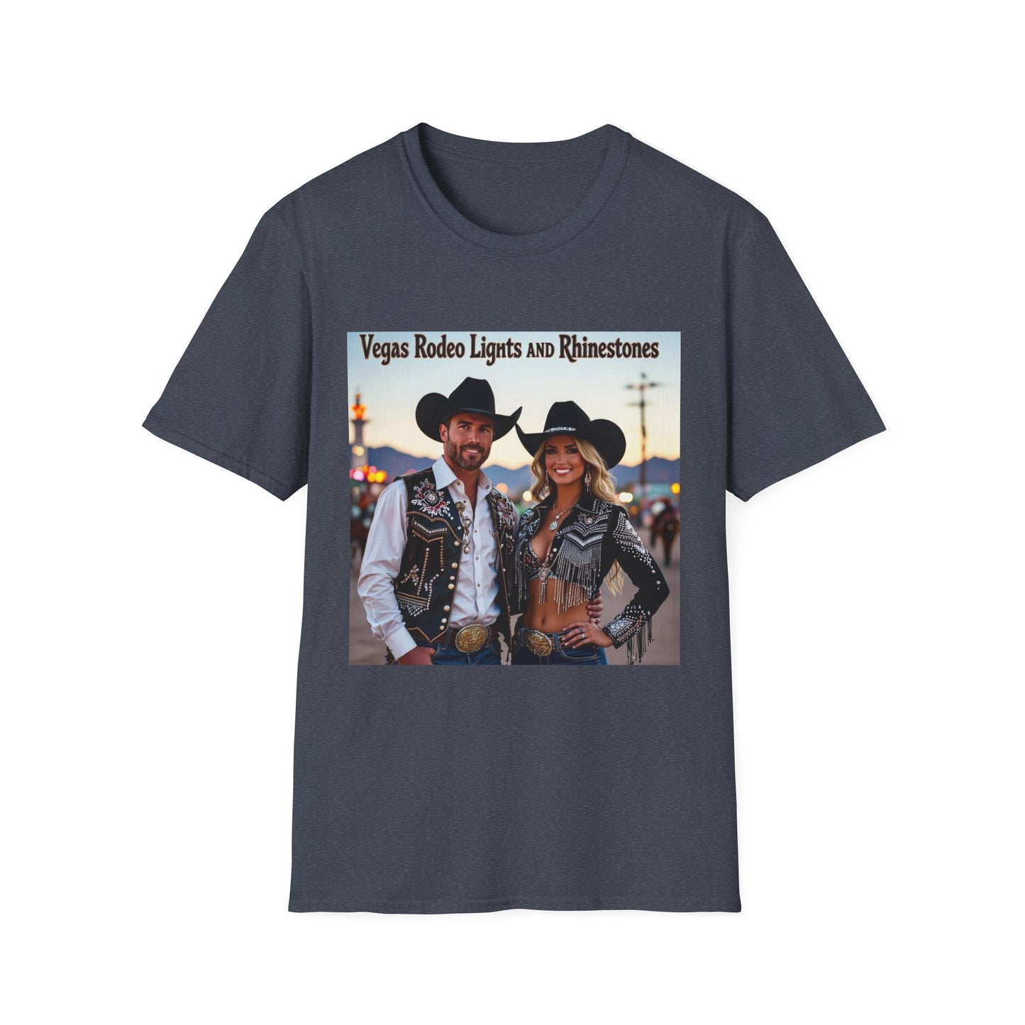 Vegas Rodeo Lights and Rhinestones Western Boho, Unisex T-Shirt,