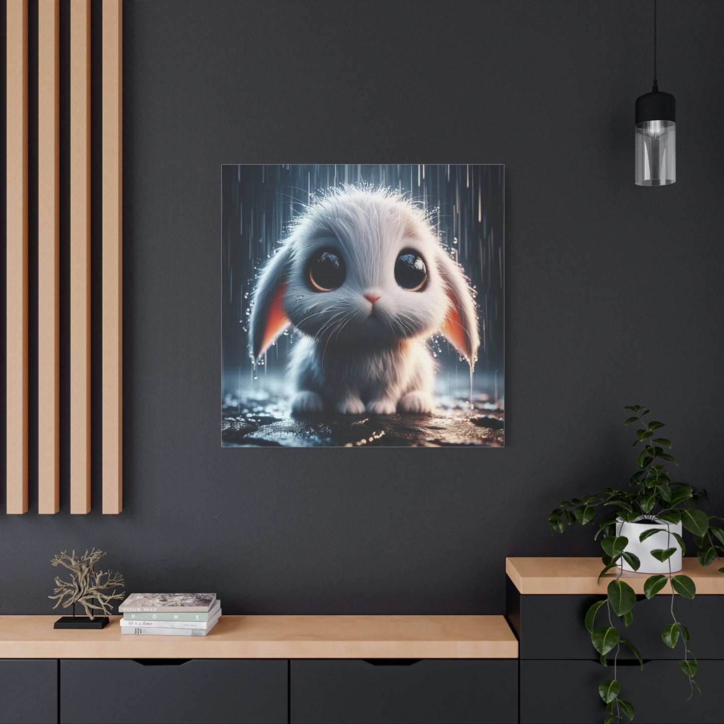 Baby Bunny in the Rain Art