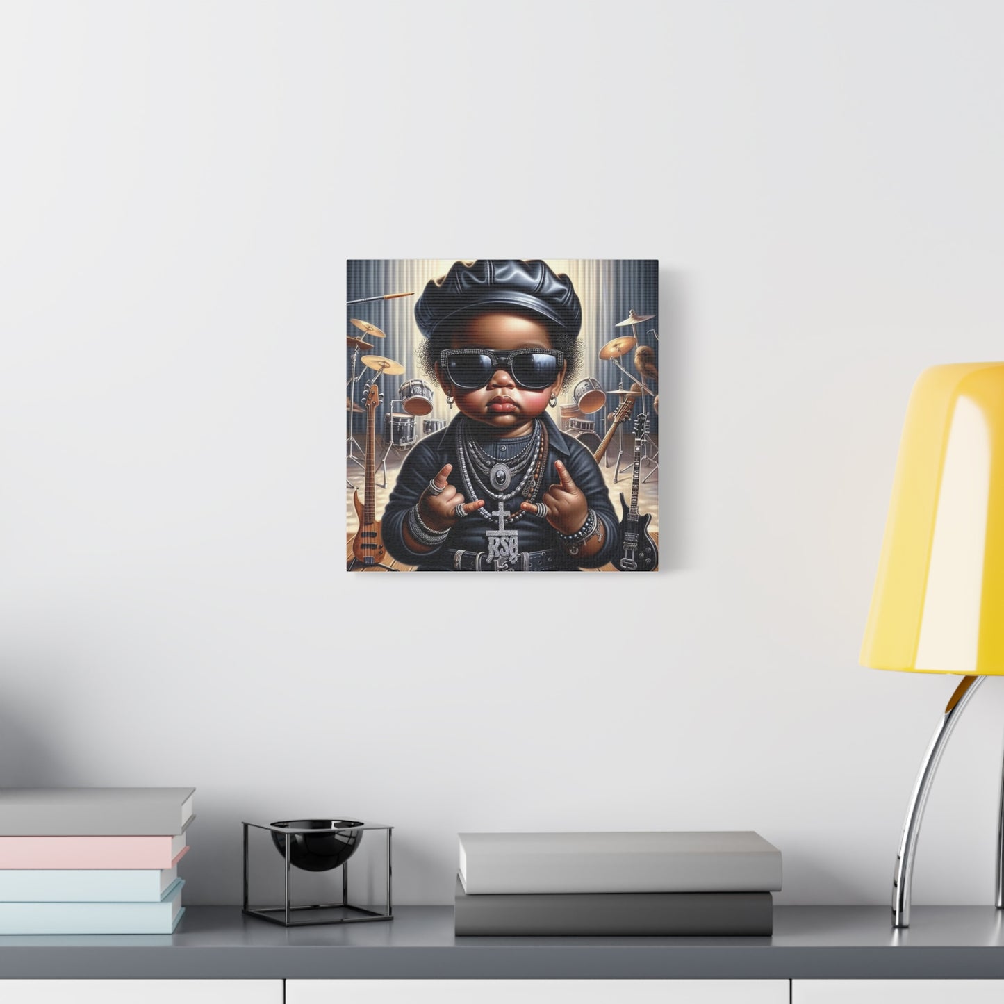Cool Little Boy Black Canvas Art