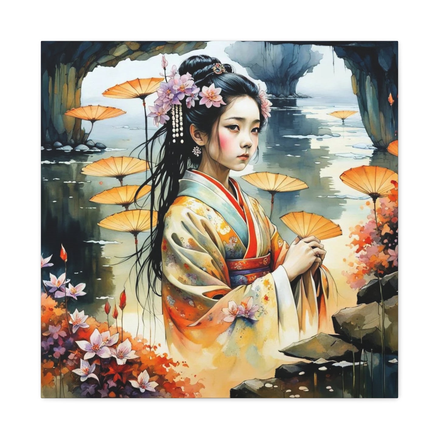 Beautiful Woman Asian Abstract Art