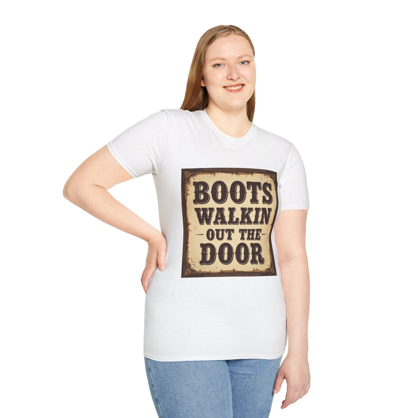 Boots Walkin Out the Door Western Boho, Unisex T-Shirt,