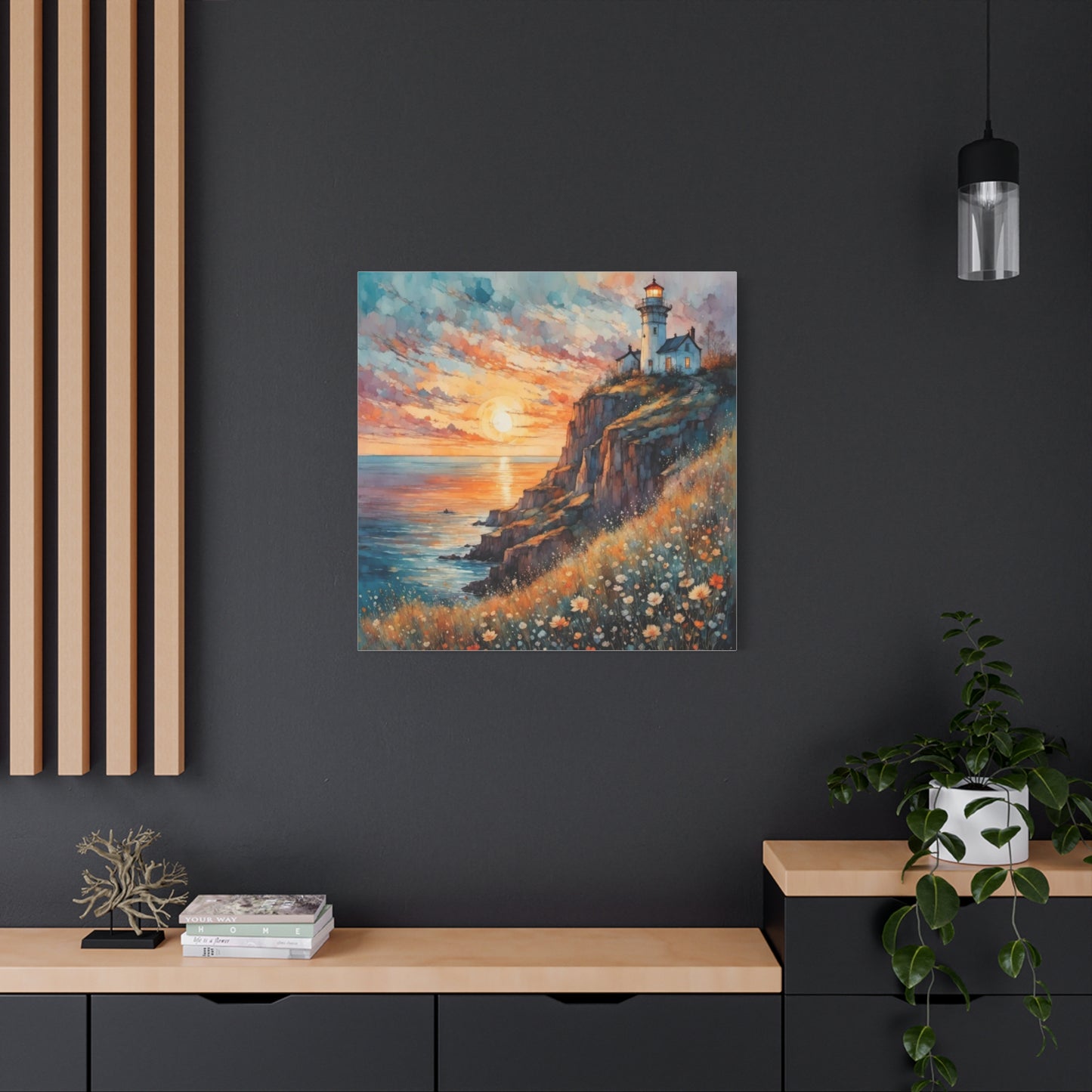 Lighthouse on the Cliff Abstract Art