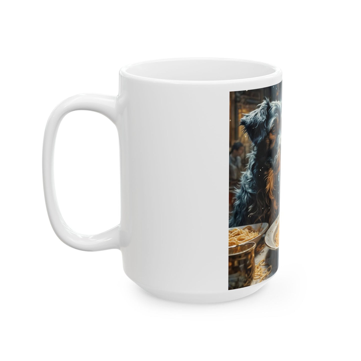 Dogs Eating Spaghetti Ceramic Mug (11oz, 15oz)